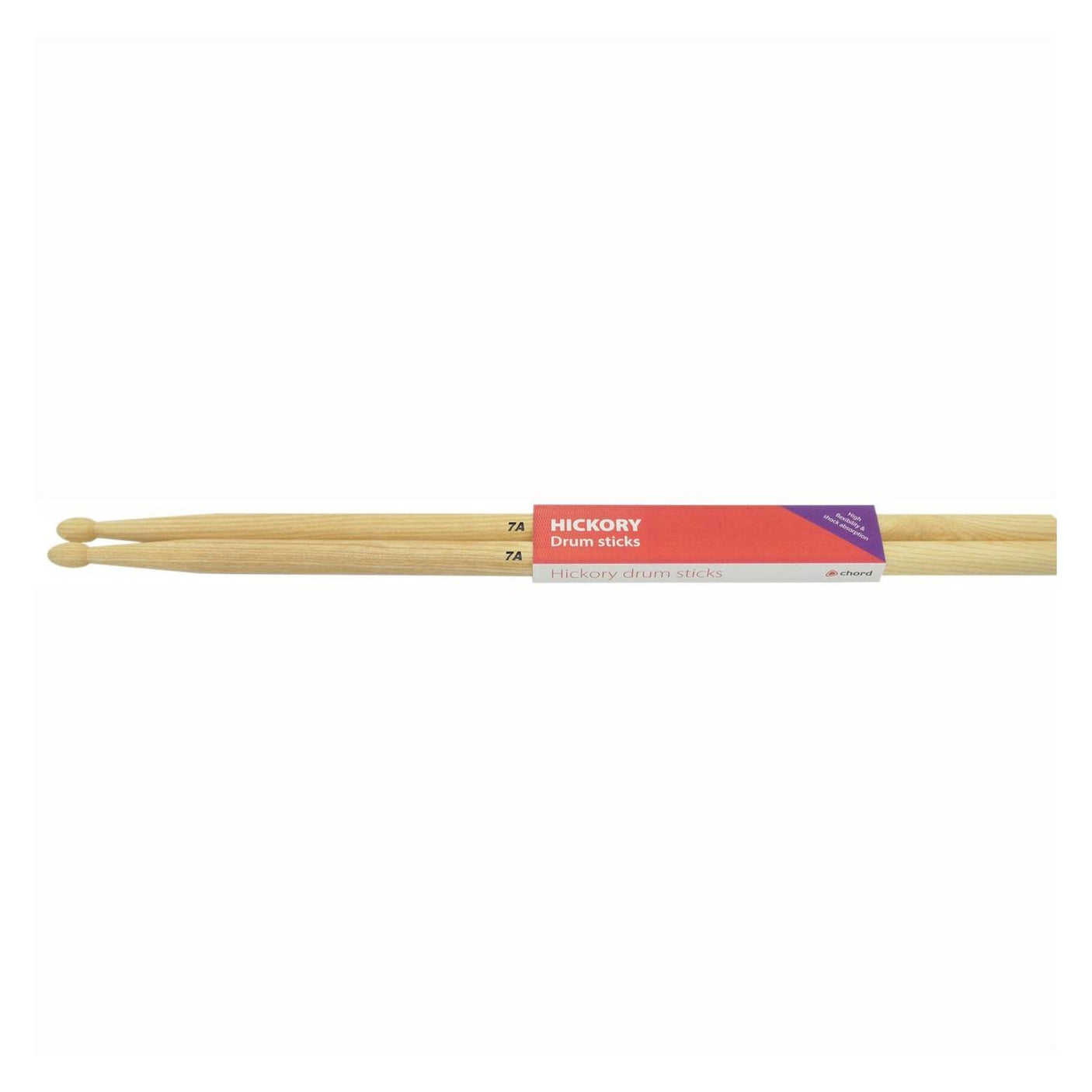 Chord Hickory Drum Sticks, 7A, Wood Tip — Pair 1