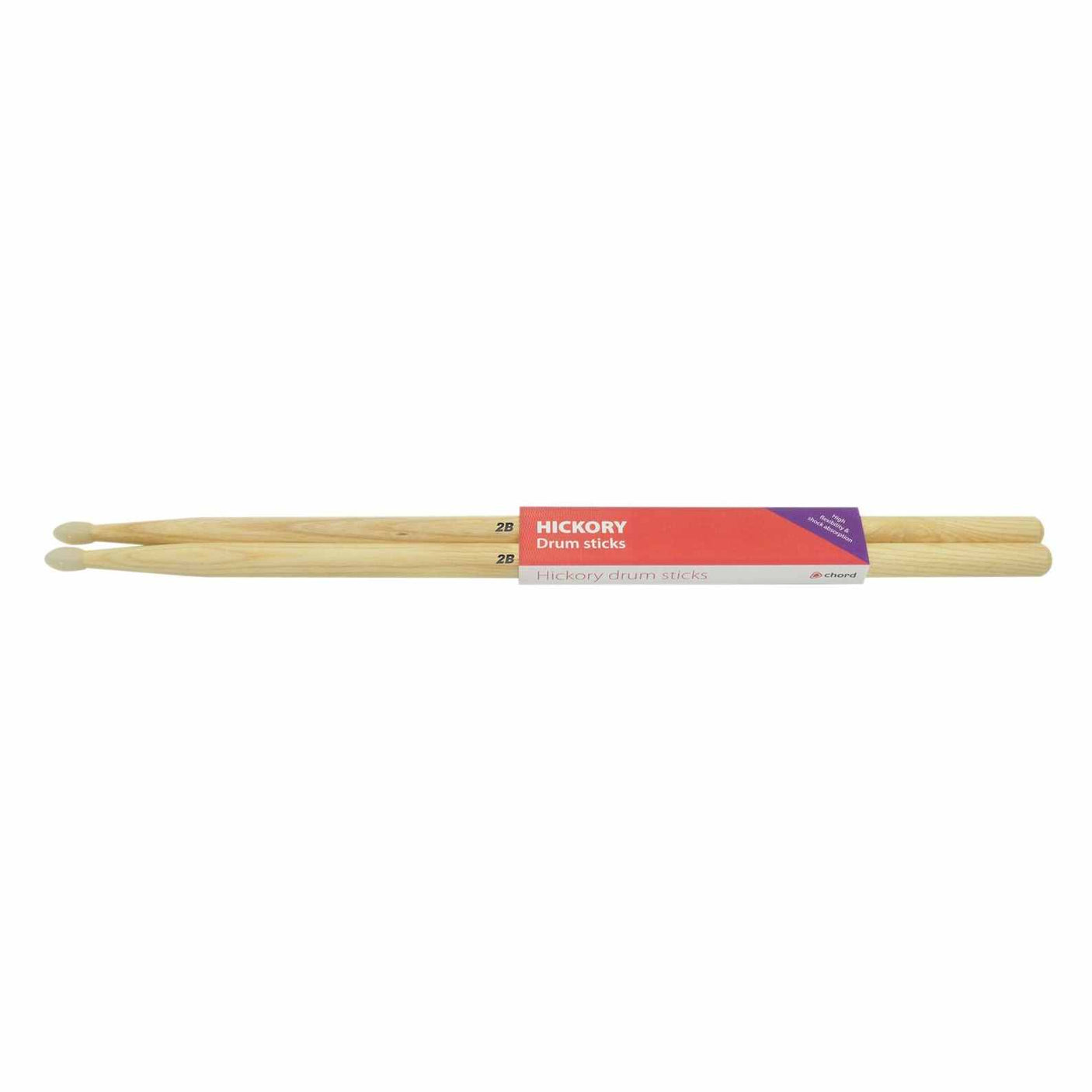 Chord Hickory Drum Sticks, 2B, Nylon Tip — Pair 1