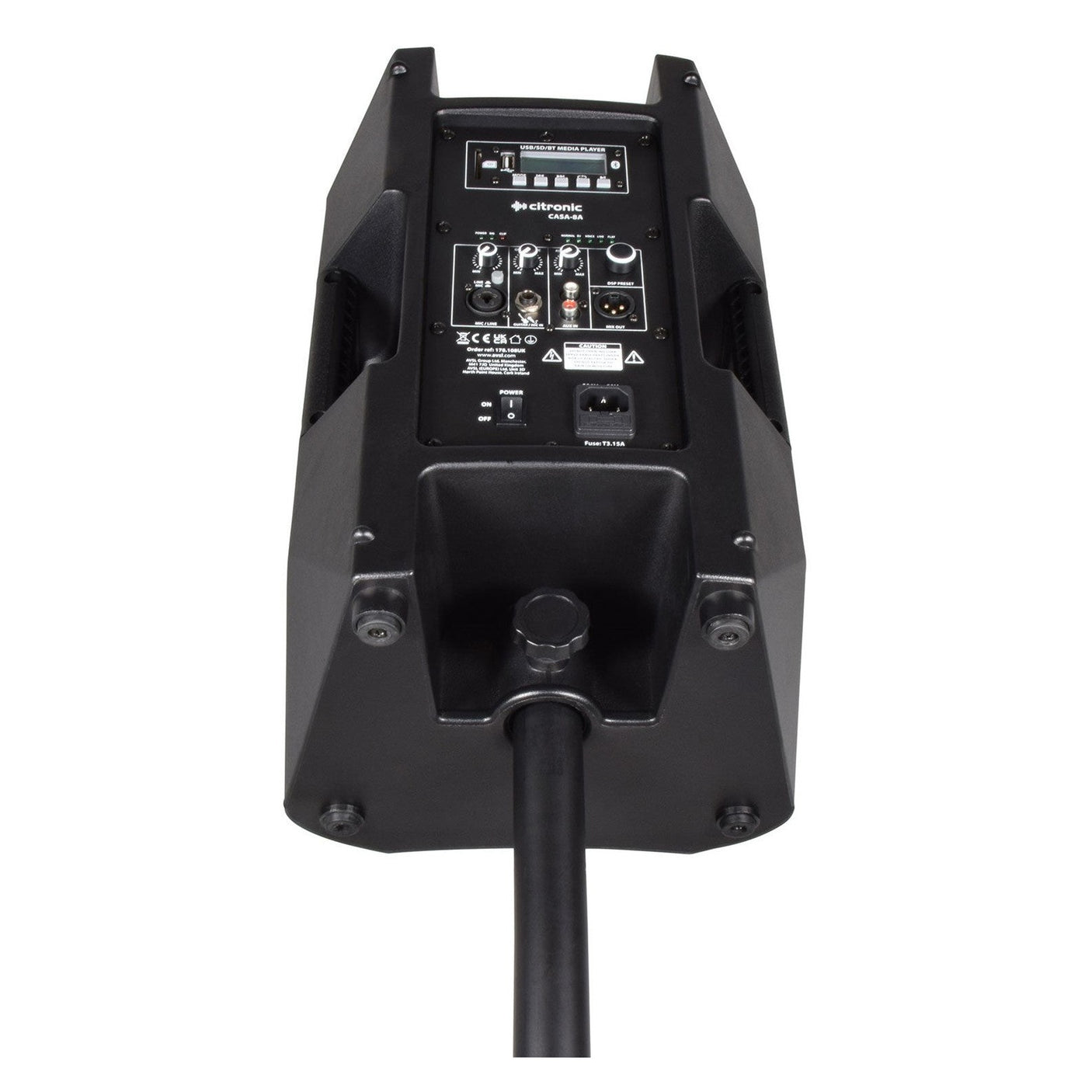 Citronic CASA-8A 8" Active PA Speaker With DSP, USB/SD & Bluetooth 4