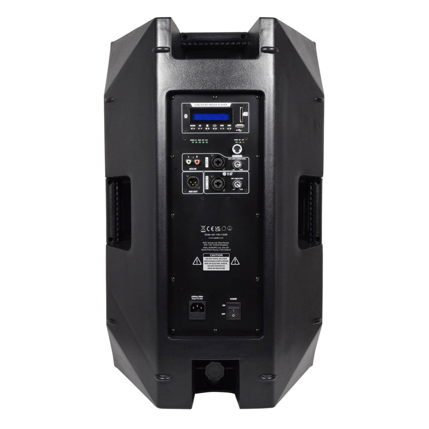 Citronic CASA-15A 15" Active PA Speaker With DSP, USB/SD & Bluetooth 4