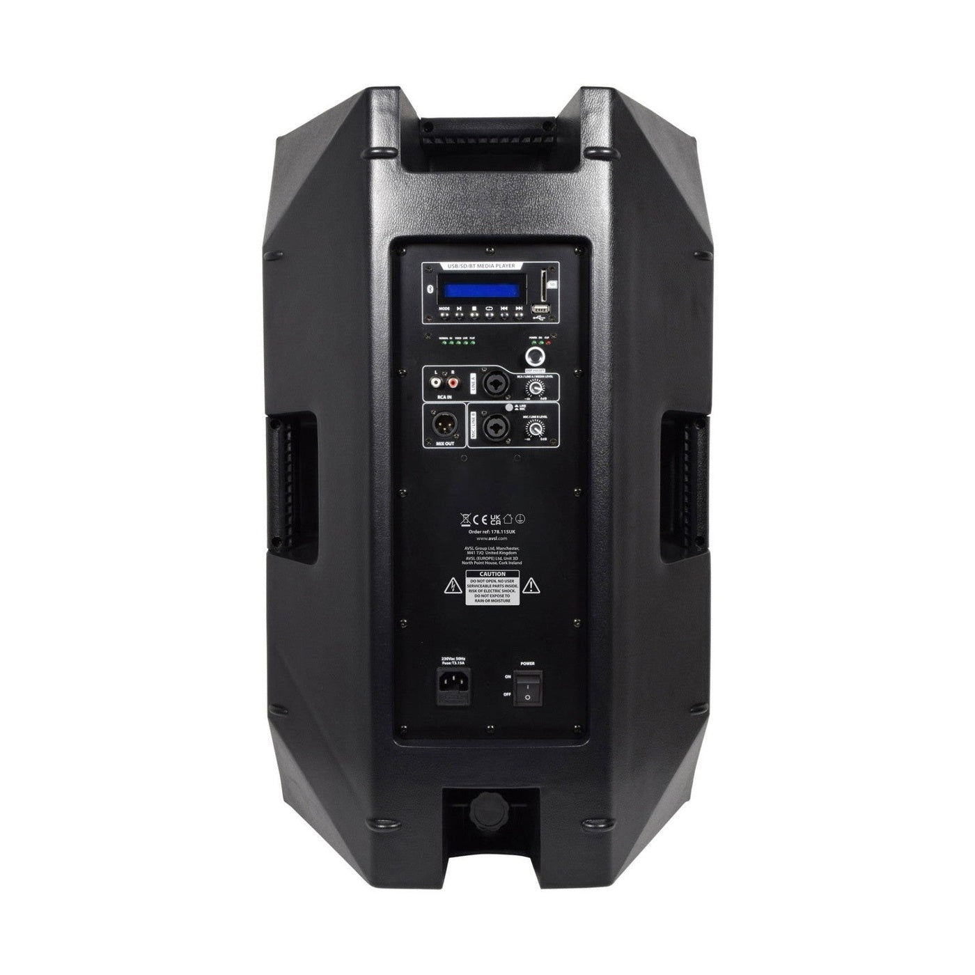 Citronic CASA-15A 15" Active PA Speaker With DSP, USB/SD & Bluetooth 4