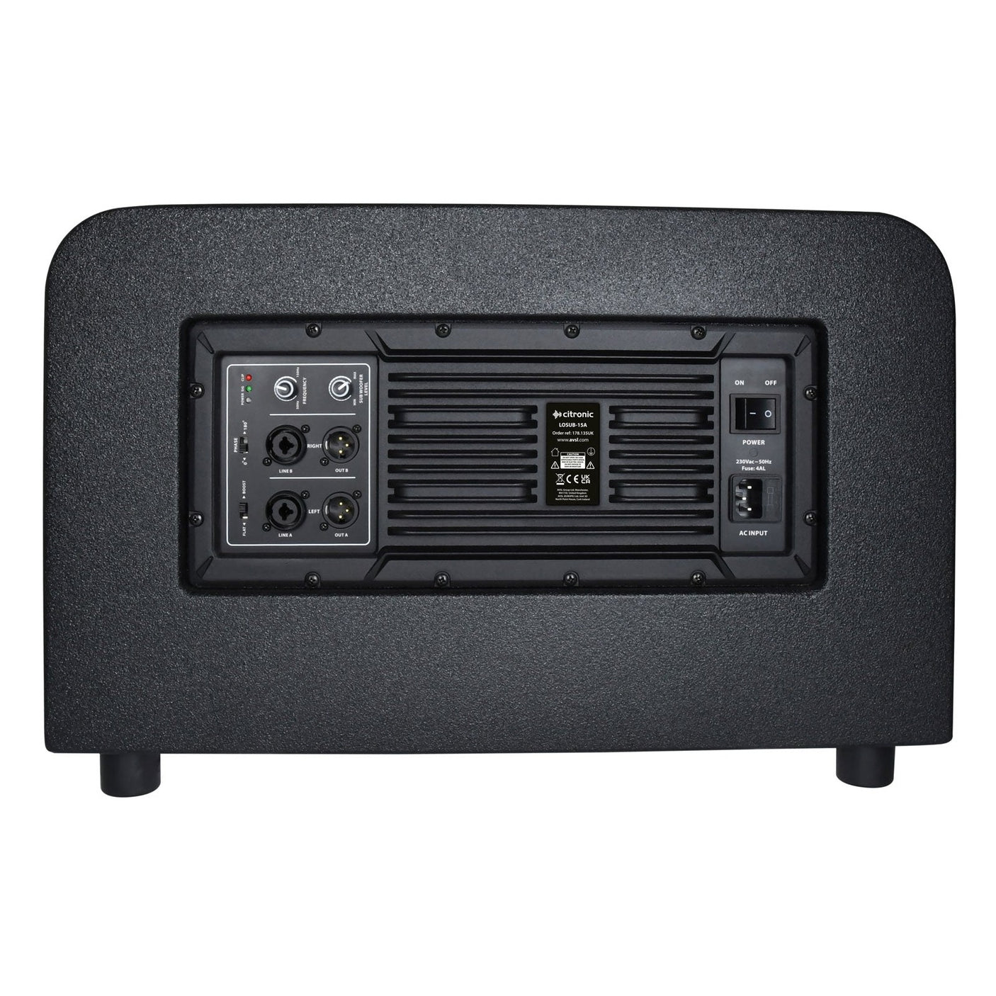 Citronic LOSUB-15A Low Profile Active Subwoofer — 15", 600W RMS, Class-D, 2.1 Ready 2