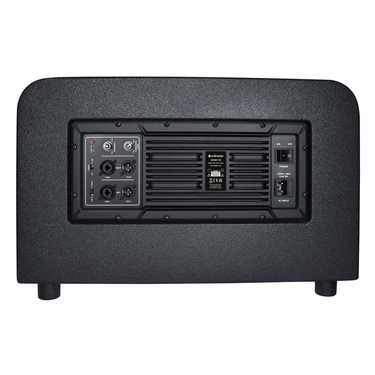 Citronic LOSUB-15A Low Profile Active Subwoofer — 15", 600W RMS, Class-D, 2.1 Ready 2