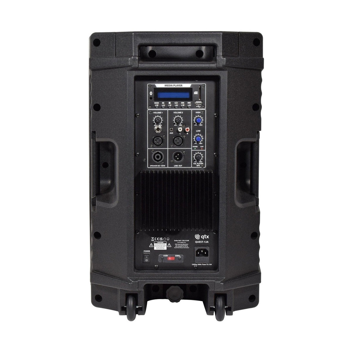 QTX QUEST-12A 12" Active PA Speaker With Bluetooth & USB/SD Media Player 4