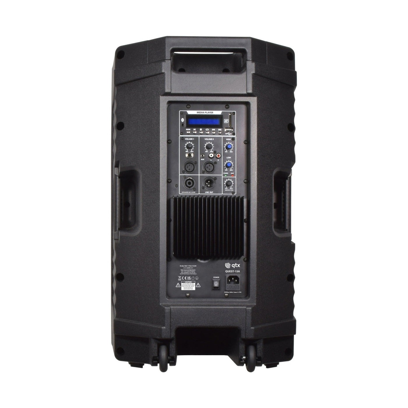 QTX QUEST-15A 15" Active PA Speaker With Bluetooth & USB/SD Media Player 4
