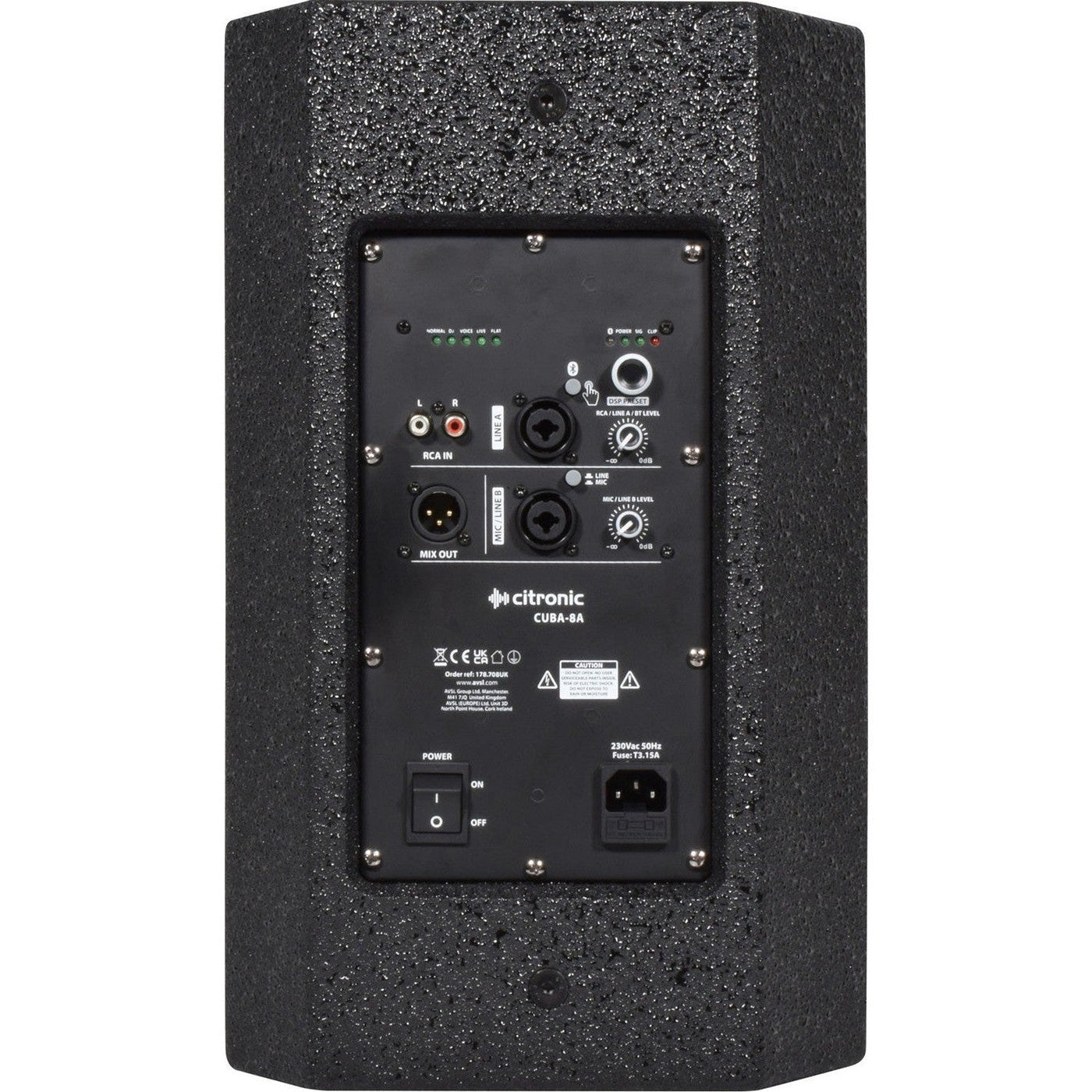 Citronic CUBA-8A 8" 250W Active PA Speaker With DSP & Bluetooth 2