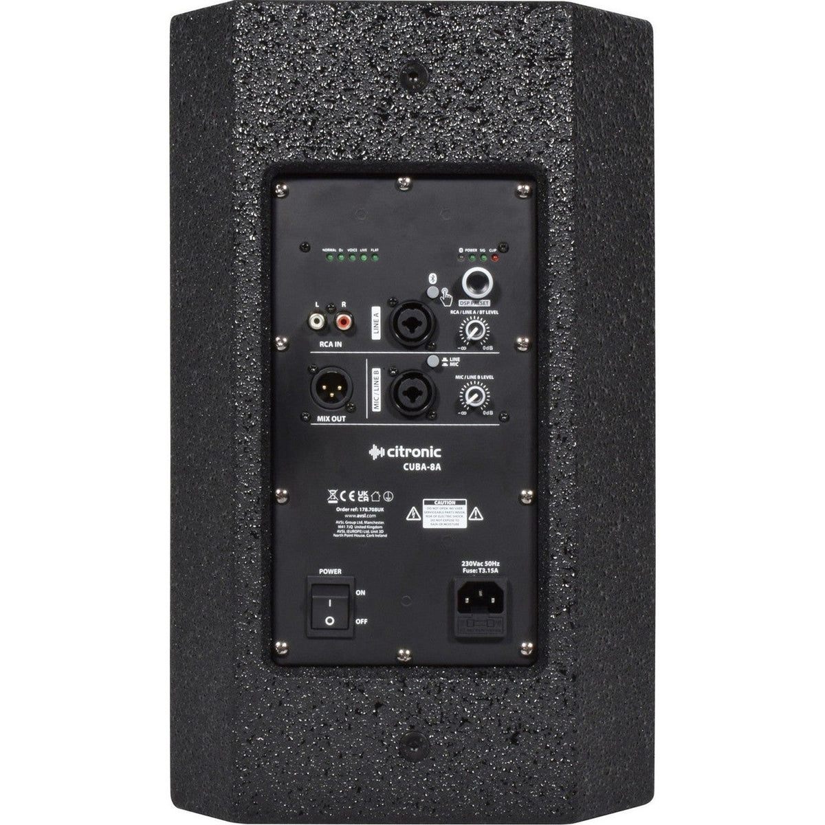 Citronic CUBA-8A 8" 250W Active PA Speaker With DSP & Bluetooth 2