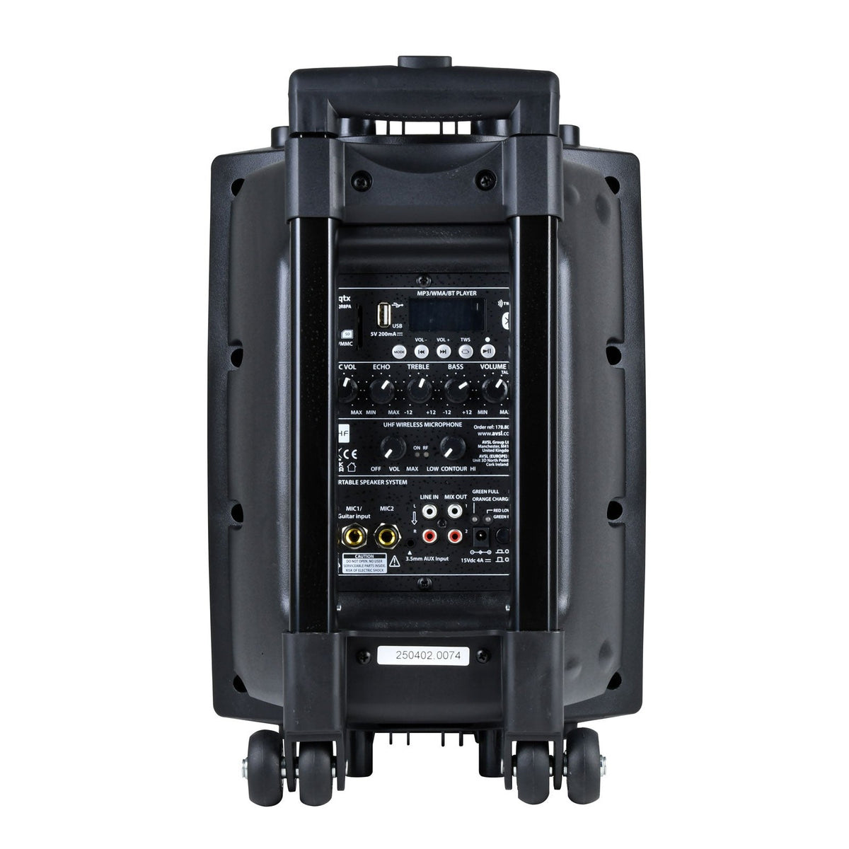 QTX QR8PA Portable PA Speaker with TWS 8"+ 1 x UHF Mic 4