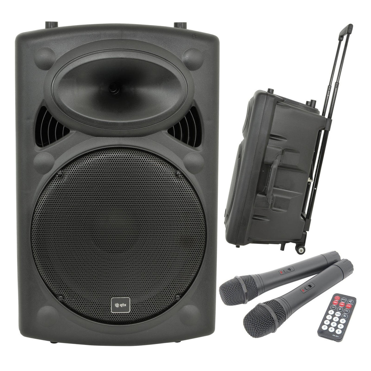 QTX QR15PA Portable PA Speaker with TWS 15" + 2x UHF Mics 4
