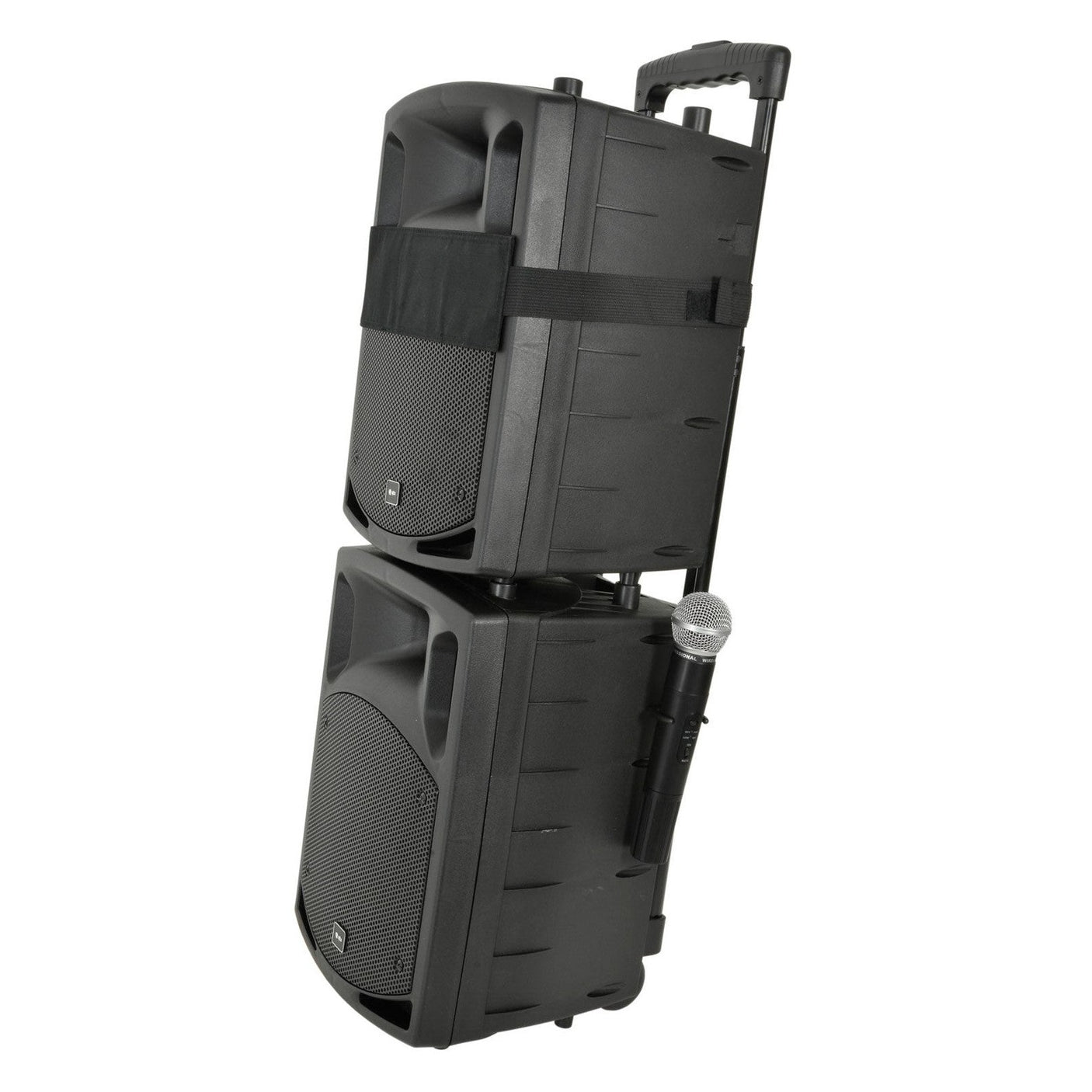 QTX PAV8 Portable PA System With 2 Wireless Microphones, Bluetooth & DVD/CD Player 2