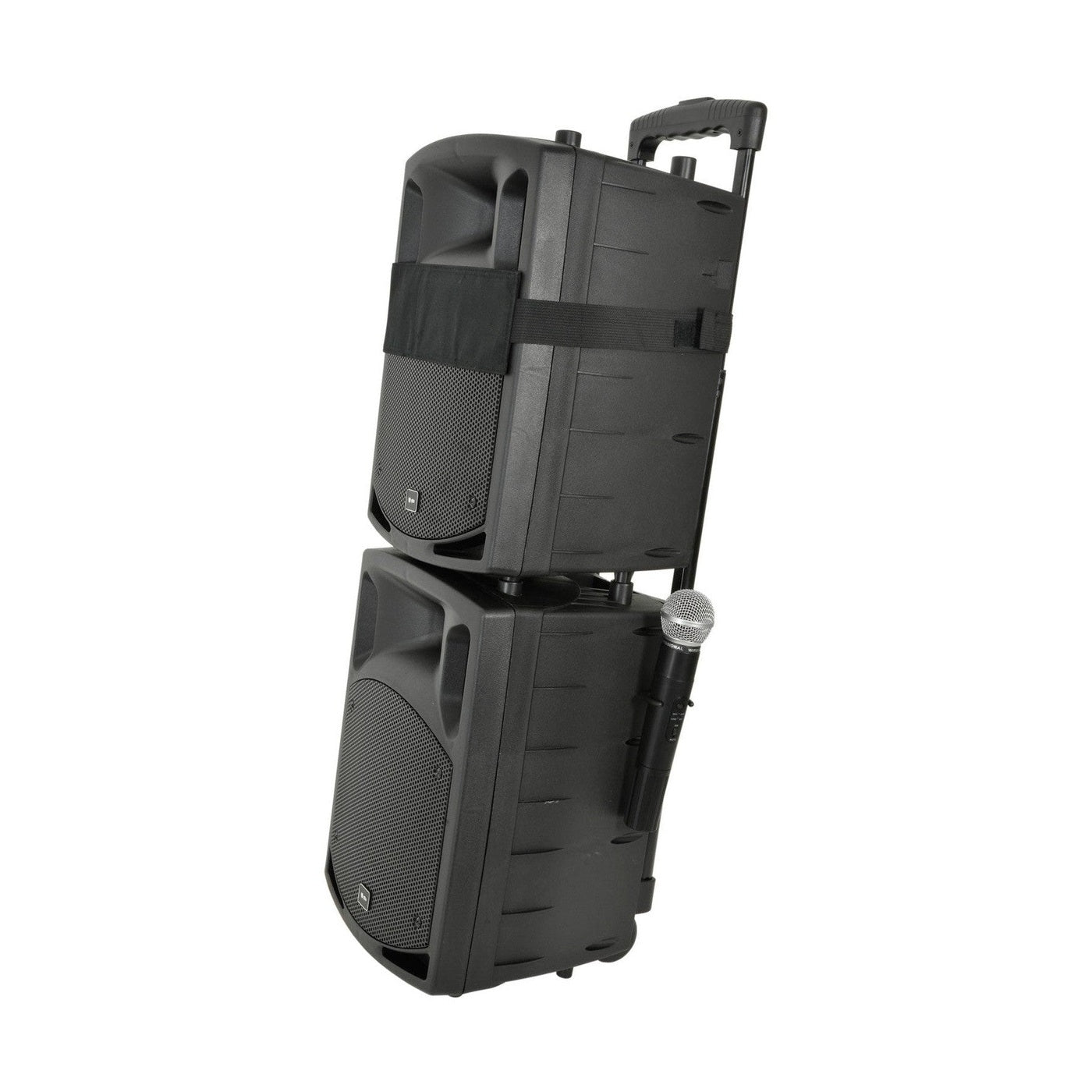 QTX PAV8 Portable PA System With 2 Wireless Microphones, Bluetooth & DVD/CD Player 2