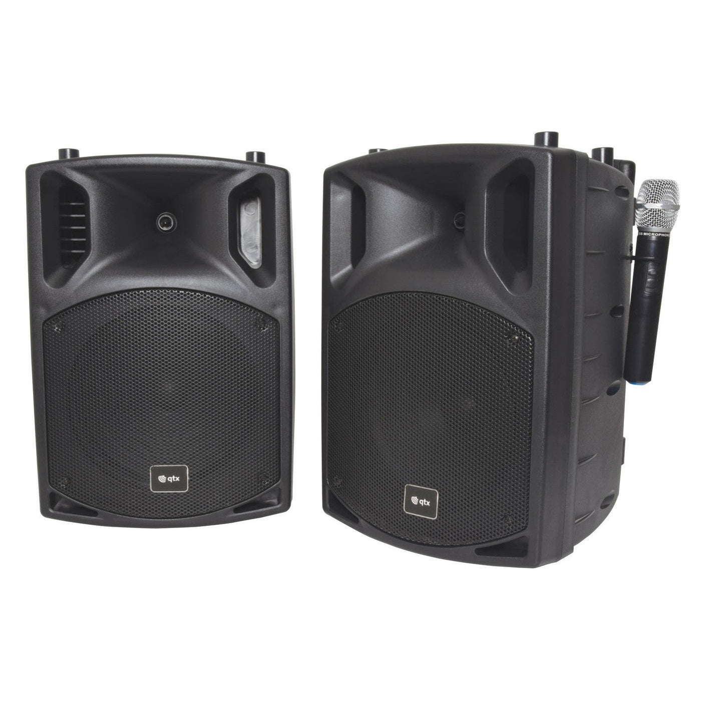 QTX PAV10 Portable PA System With 2 Wireless Microphones, Bluetooth & DVD/CD Player 1