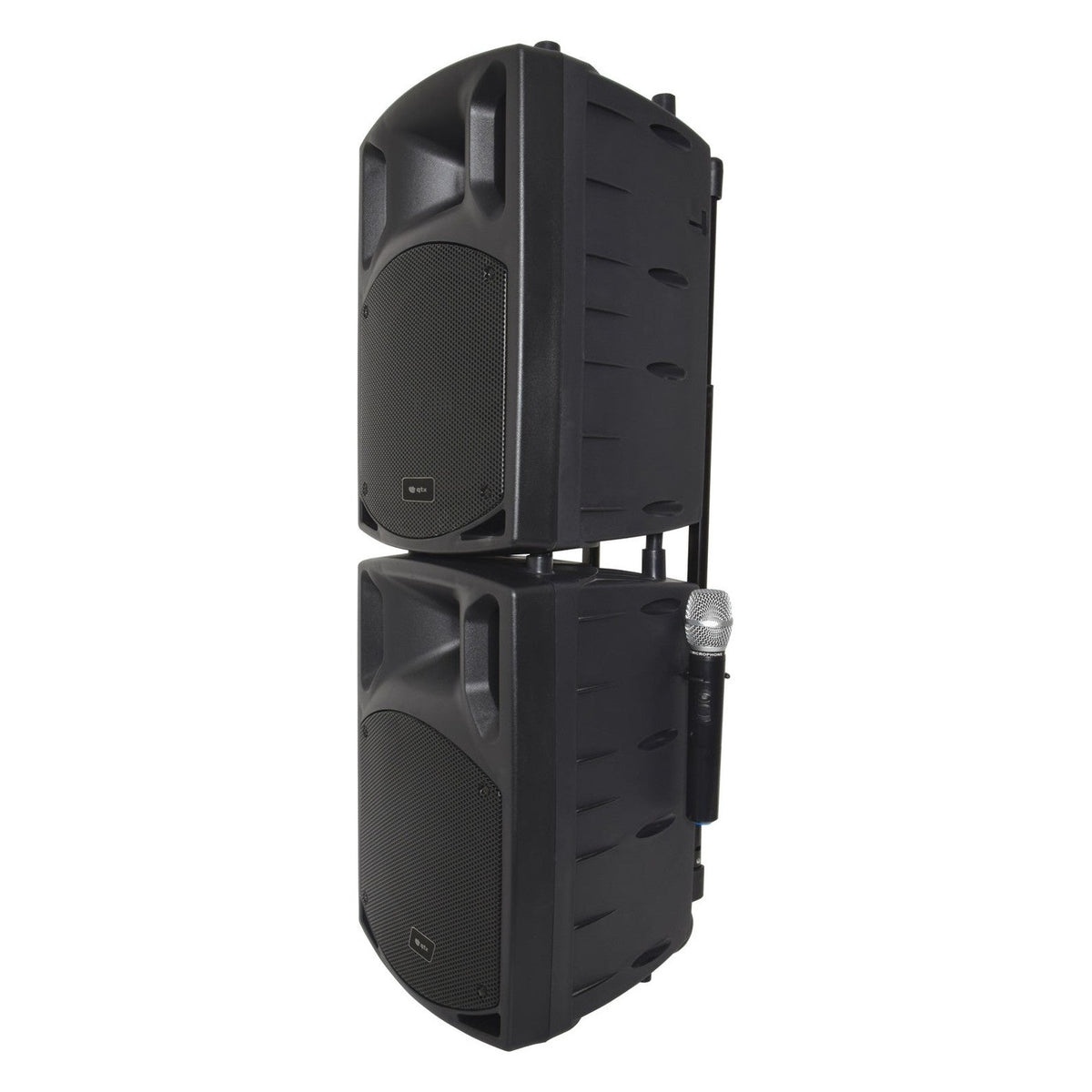 QTX PAV10 Portable PA System With 2 Wireless Microphones, Bluetooth & DVD/CD Player 3