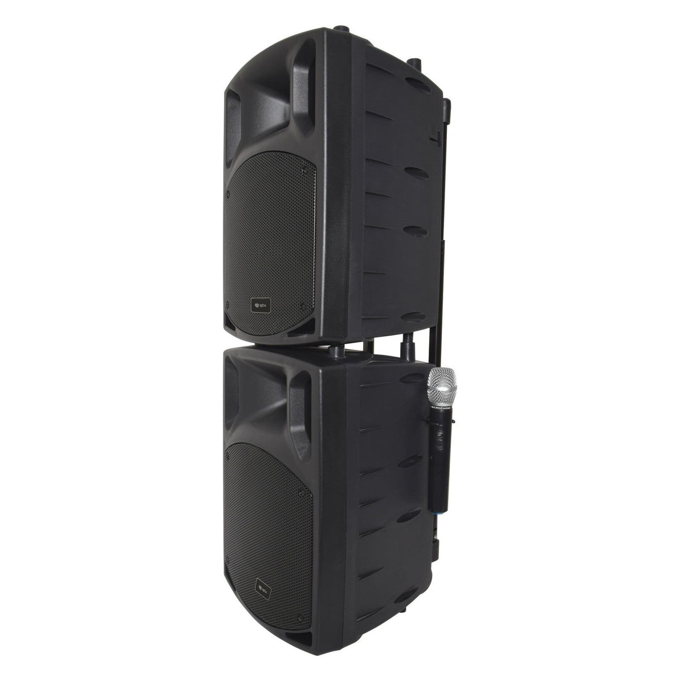 QTX PAV10 Portable PA System With 2 Wireless Microphones, Bluetooth & DVD/CD Player 3