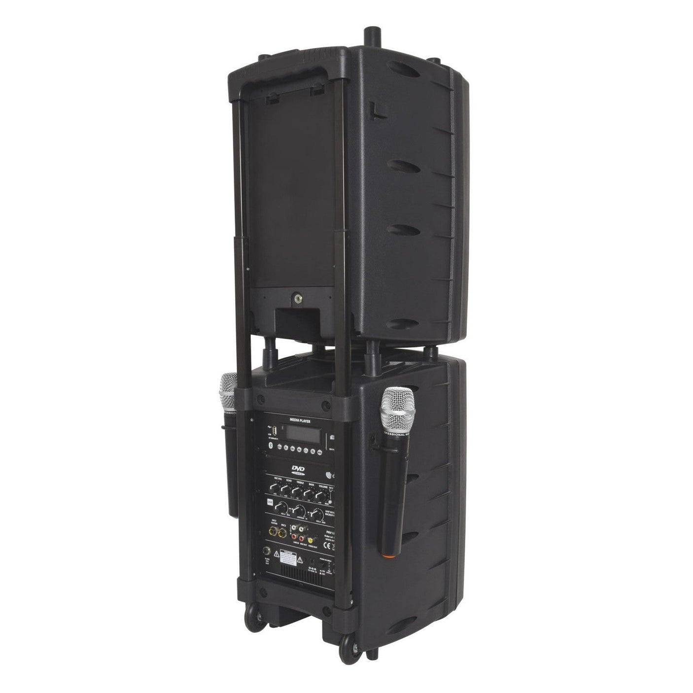 QTX PAV10 Portable PA System With 2 Wireless Microphones, Bluetooth & DVD/CD Player 4