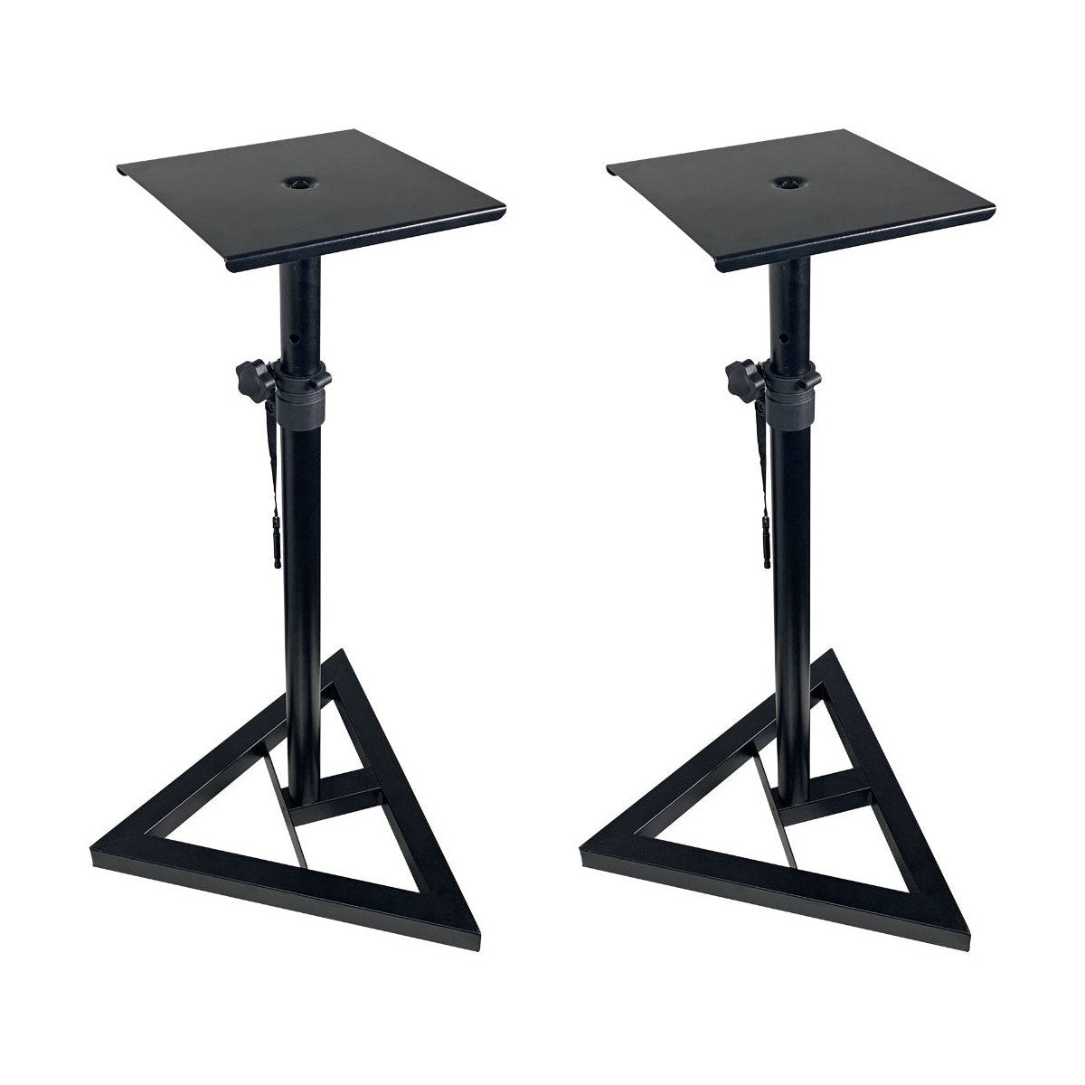QTX Height Adjustable Monitor Speaker Stand with Triangular Base PAIR 1