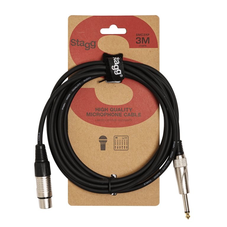 Stagg SMC3XP Microphone Cable, XLR Female To Jack Male — 3m 1