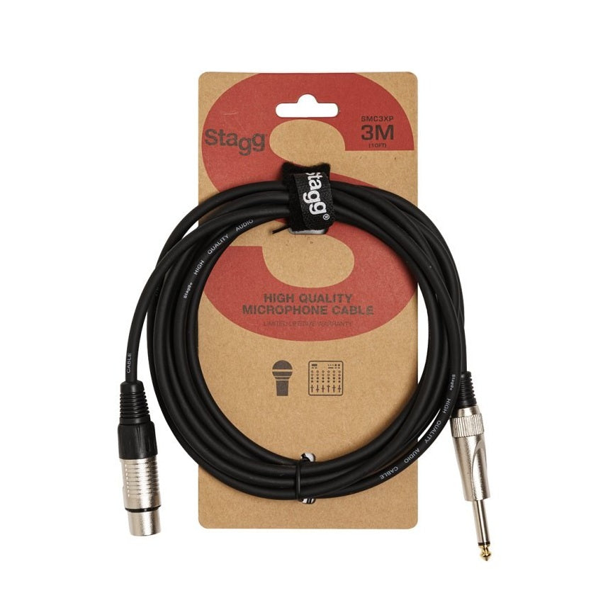 Stagg SMC3XP Microphone Cable, XLR Female To Jack Male — 3m 1
