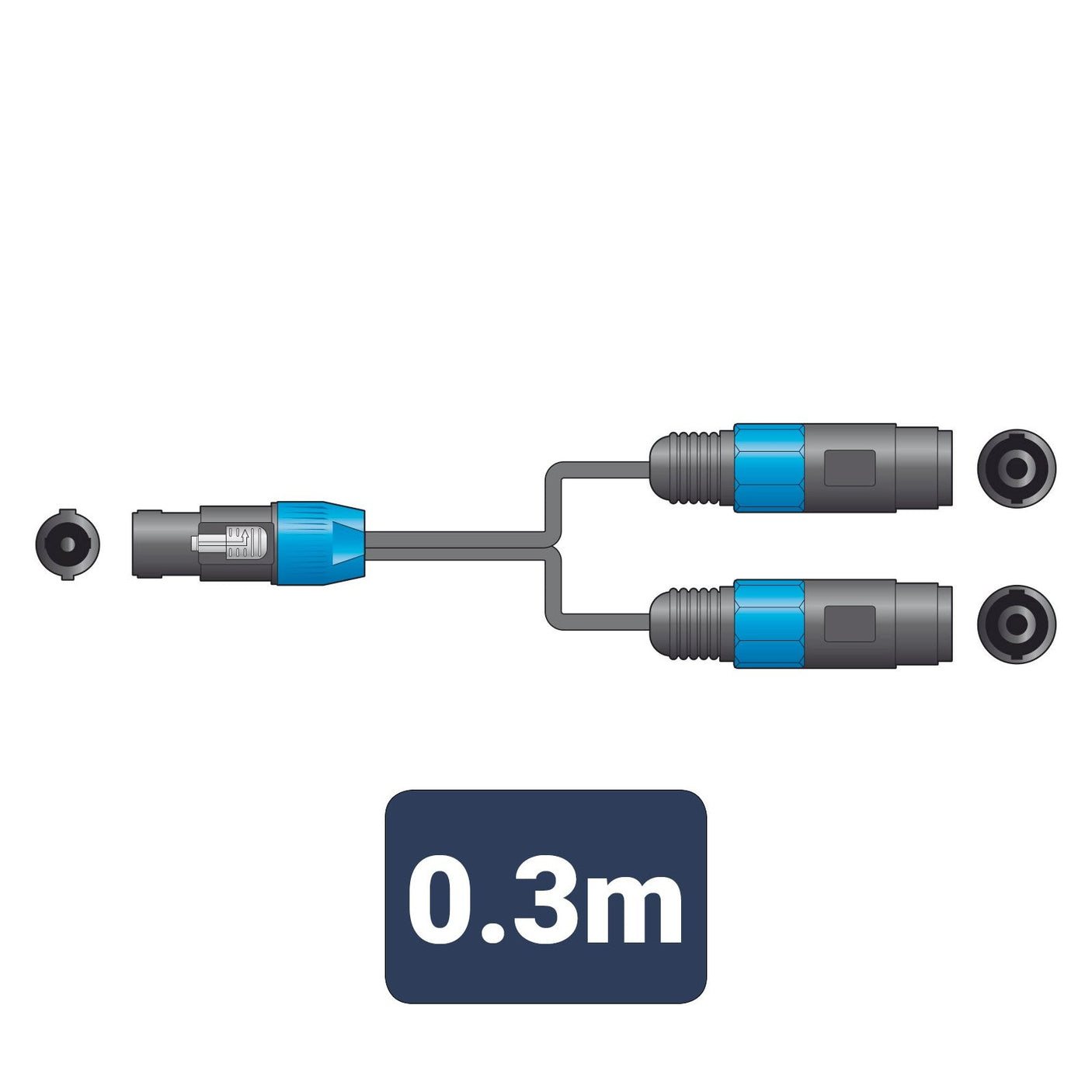 Citronic Speakon Splitter Lead – SPK Plug to 2 x SPK Sockets 1
