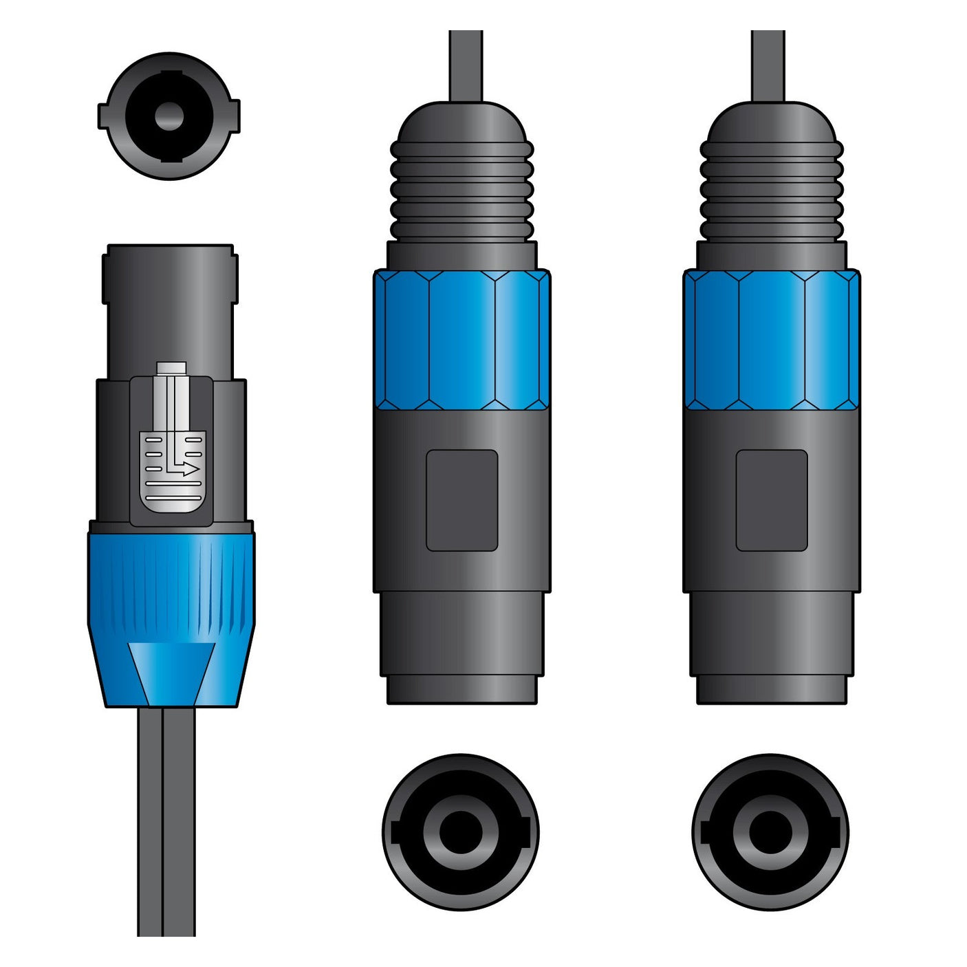 Citronic Speakon Splitter Lead – SPK Plug to 2 x SPK Sockets 2