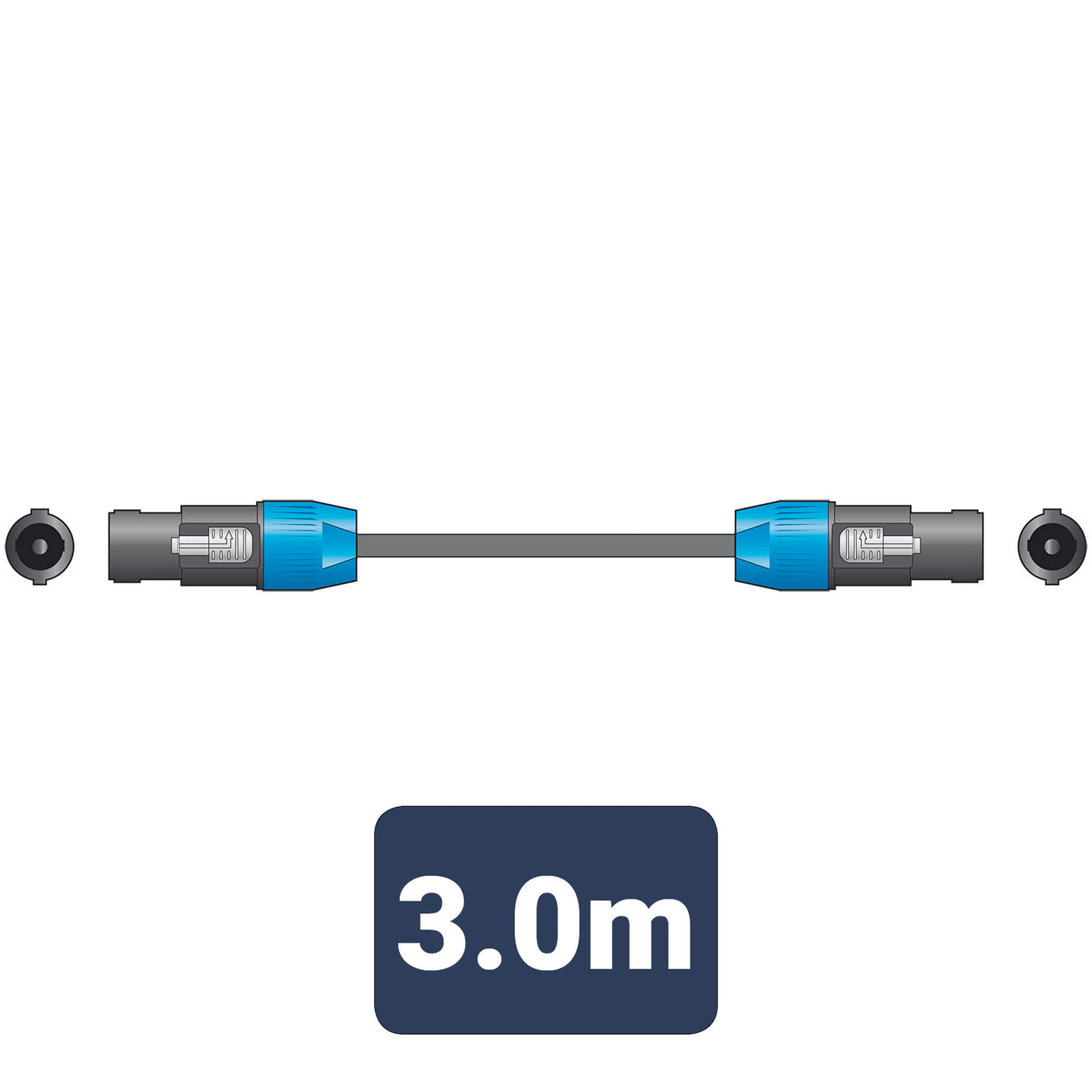 Citronic Speakon to Speakon Speaker Cable 3m – SPK Plug to SPK Plug 1