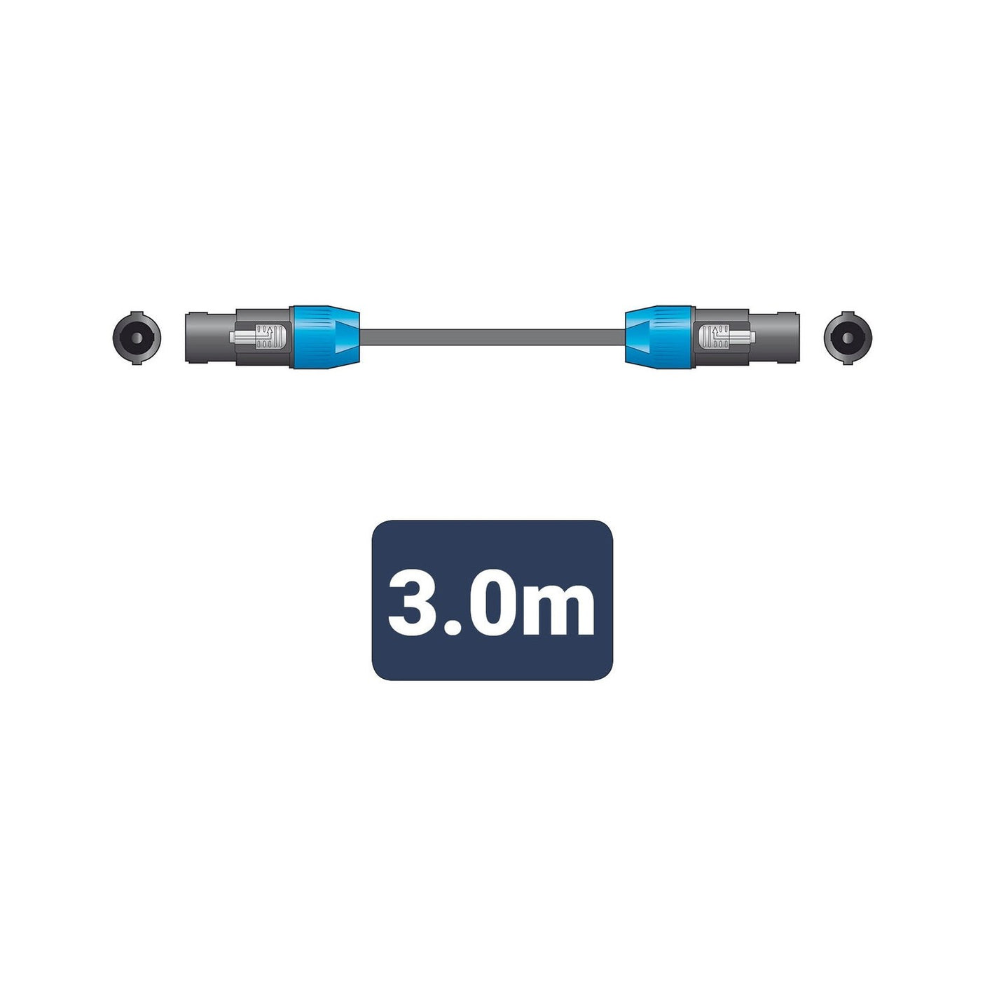 Citronic Speakon to Speakon Speaker Cable 3m – SPK Plug to SPK Plug 1