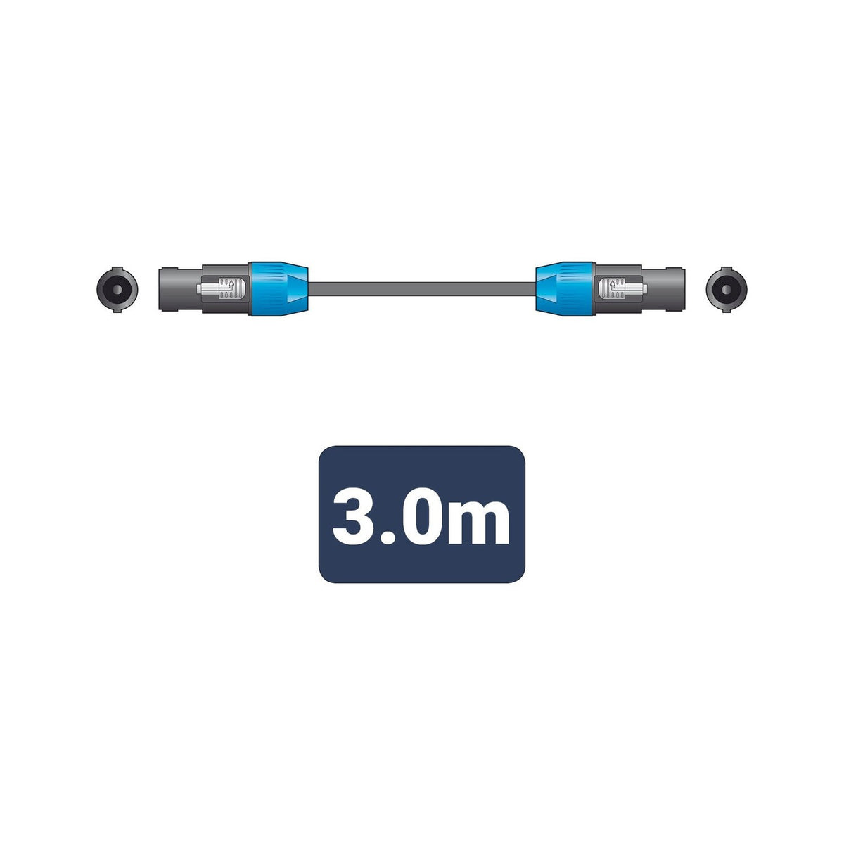 Citronic Speakon to Speakon Speaker Cable 3m – SPK Plug to SPK Plug 1