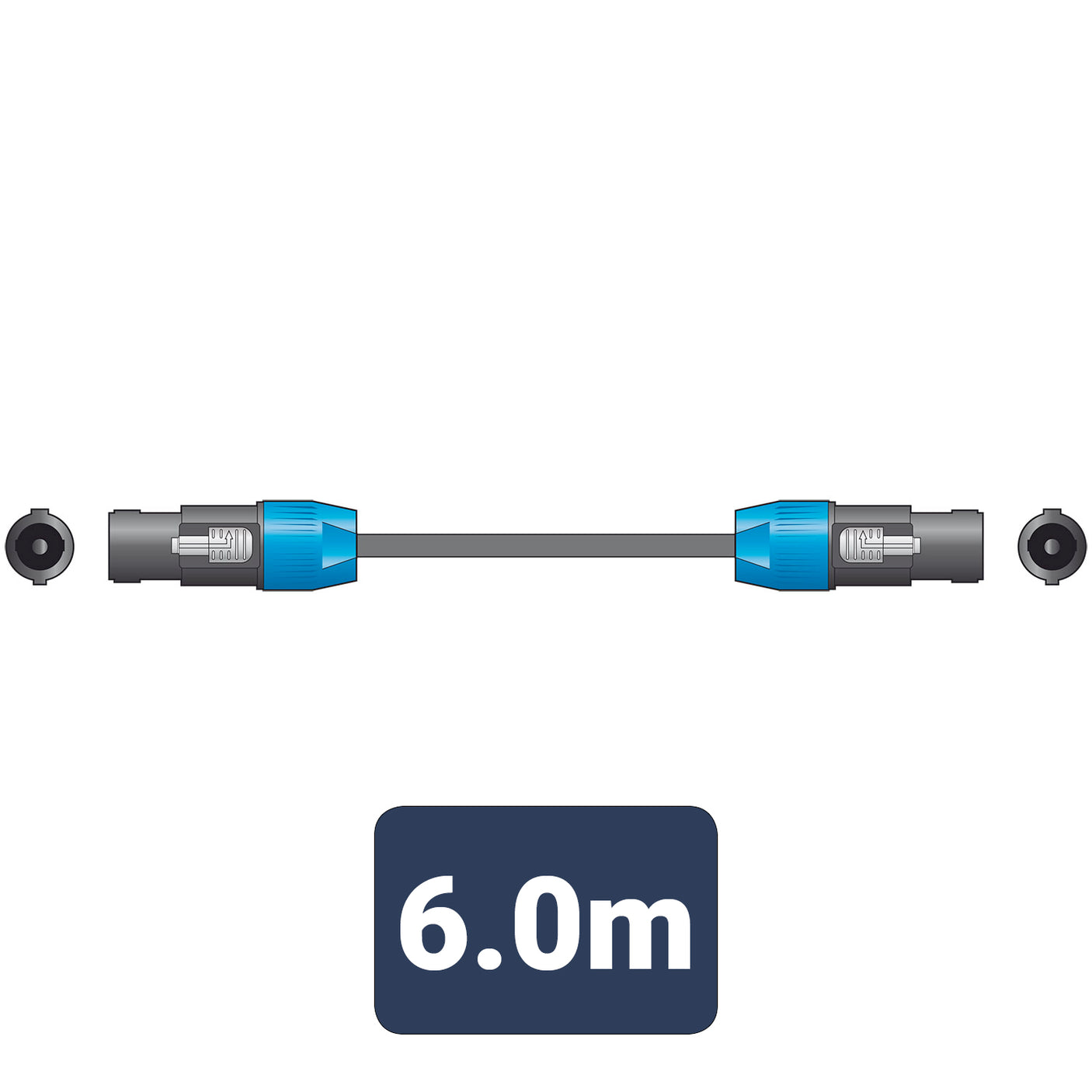 Citronic Speakon to Speakon Speaker Cable 6m – SPK Plug to SPK Plug 1