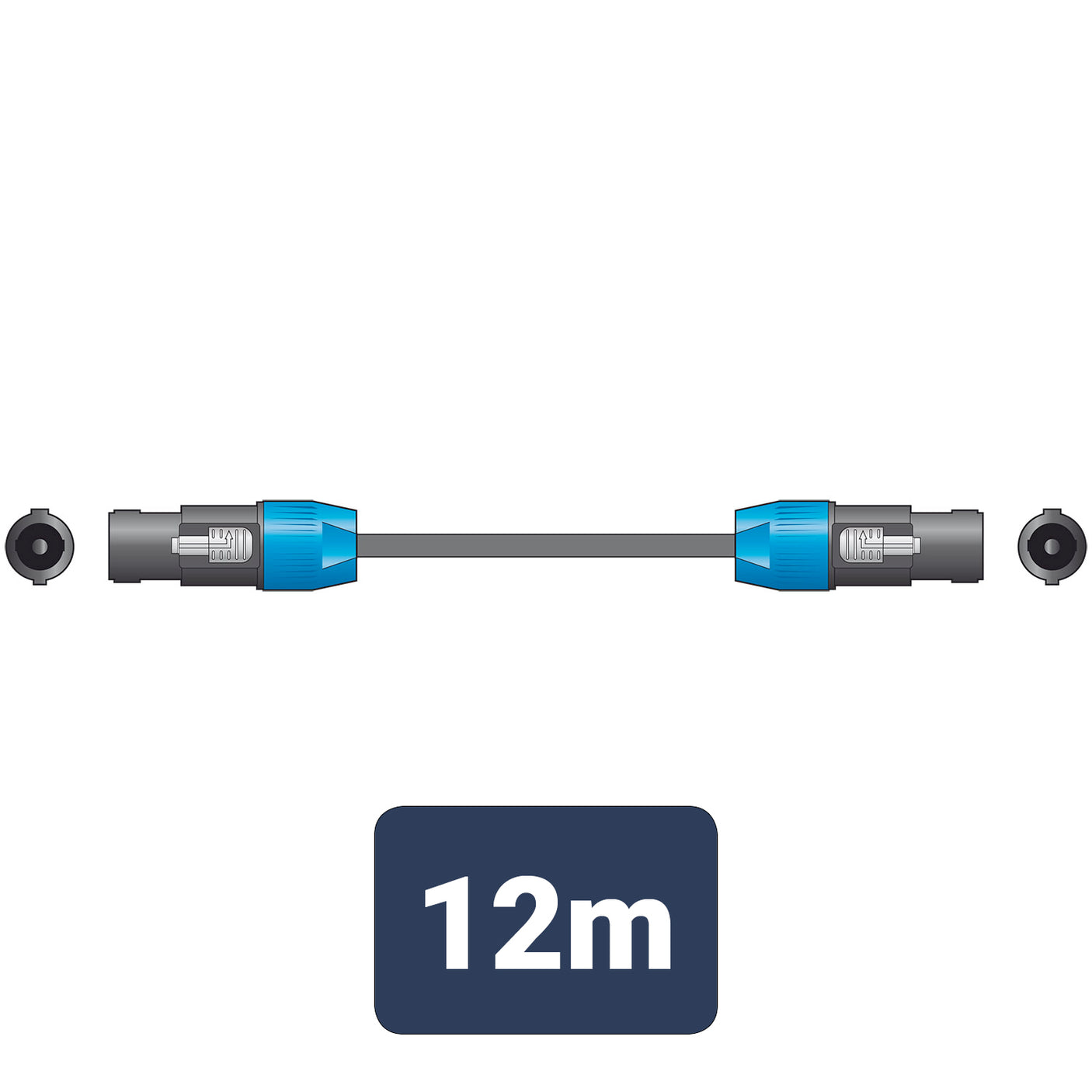 Citronic Speakon to Speakon Speaker Cable 12m – SPK Plug to SPK Plug 1