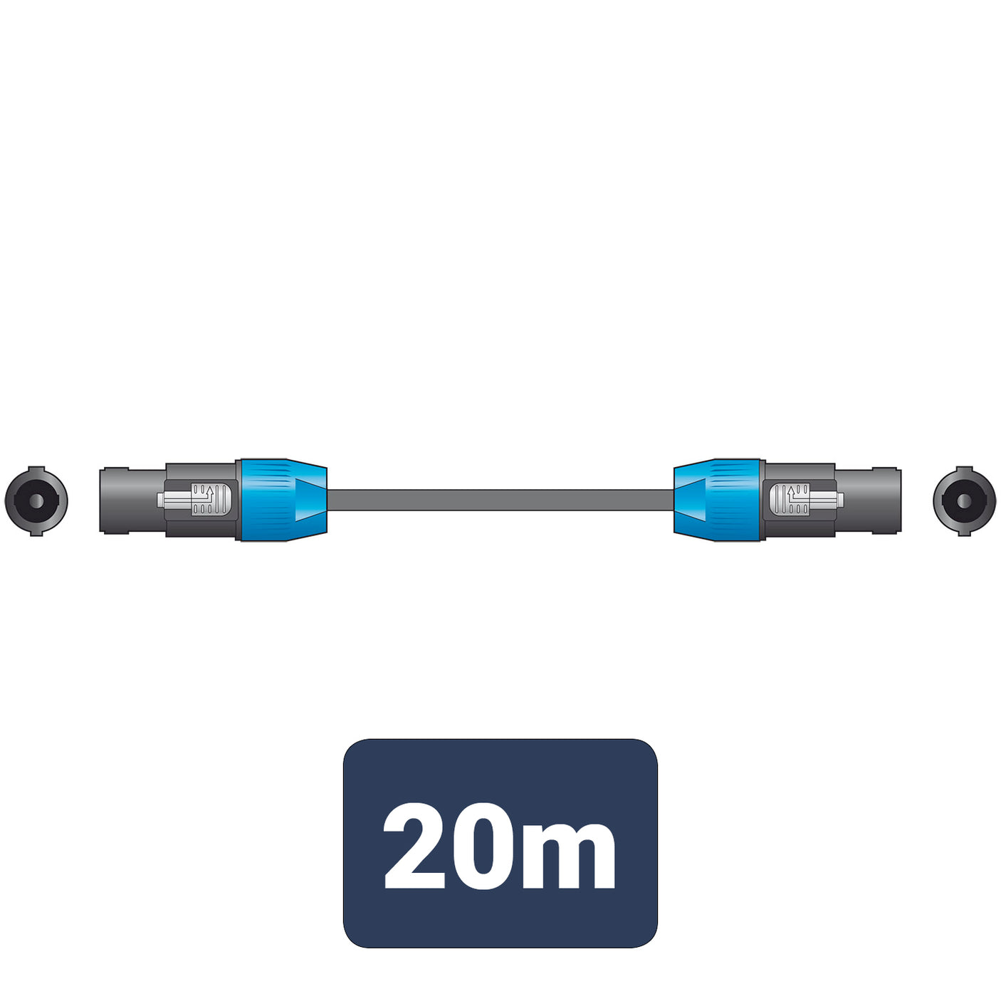 Citronic Speakon to Speakon Speaker Cable 20m – SPK Plug to SPK Plug 1