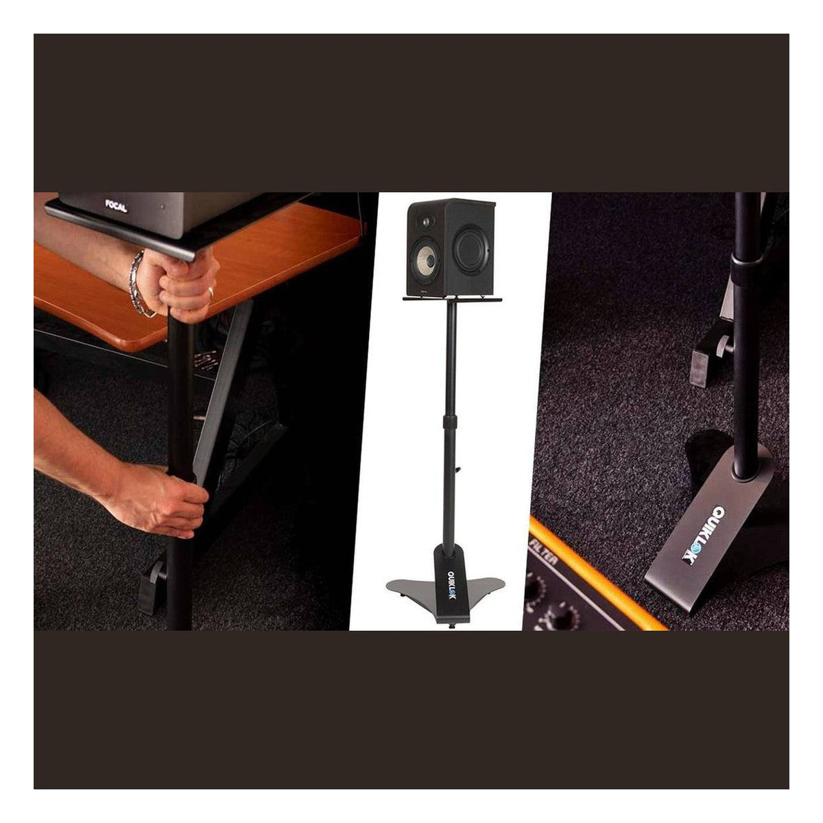 Quiklok BS402 Adjustable Near-Field Monitor Speaker Stand – Single 14