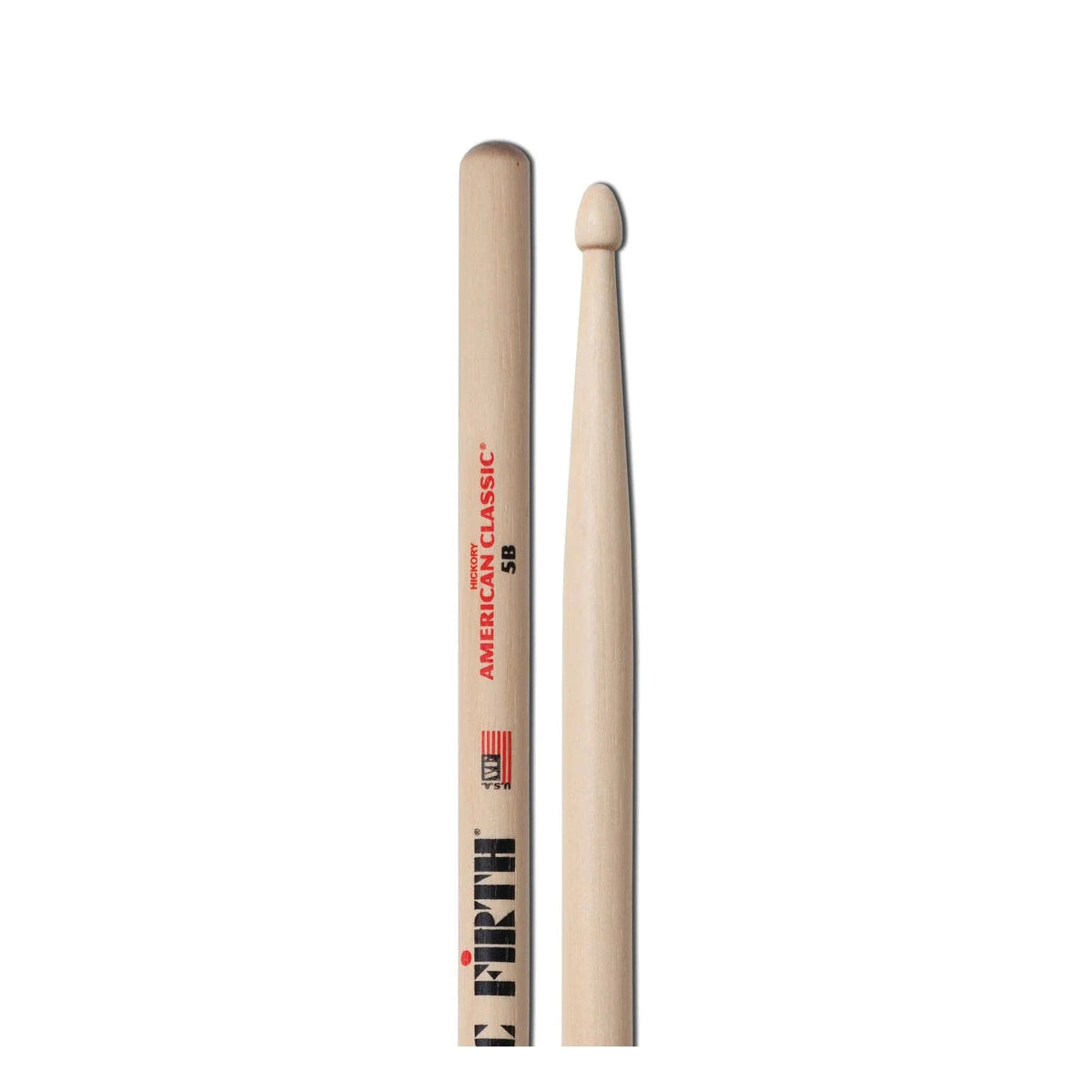 Vic Firth American Classic Hickory Drum Sticks, 5B, Wood Tip — Pair 4