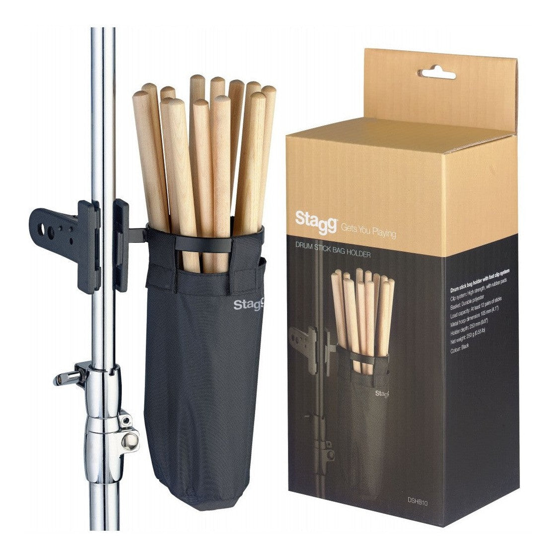 Stagg DSHB10 Drum Stick/Beater Bag Holder With Fast Clip System 1