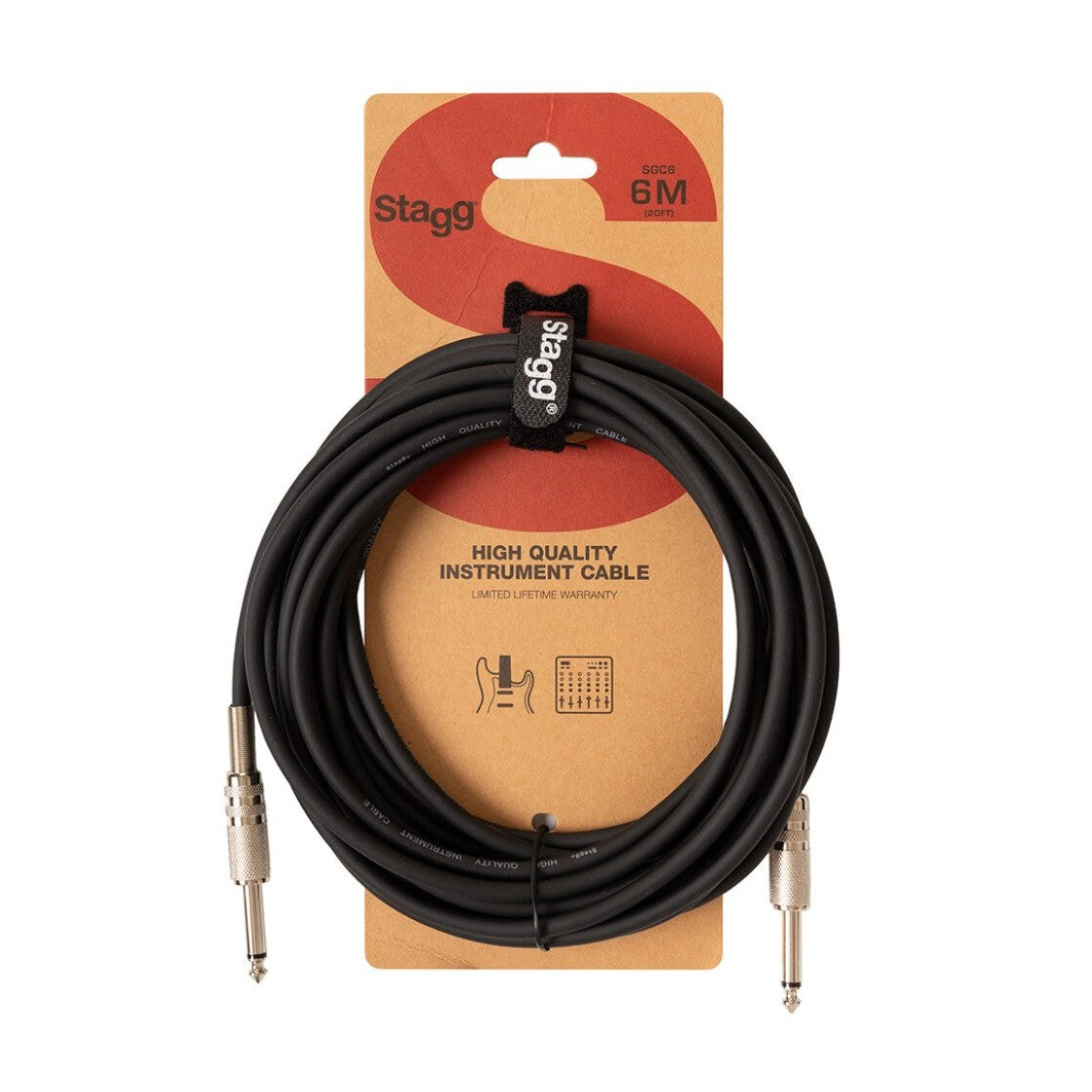 Stagg SGC6 Standard Instrument Cable, Jack To Jack — 6m 1