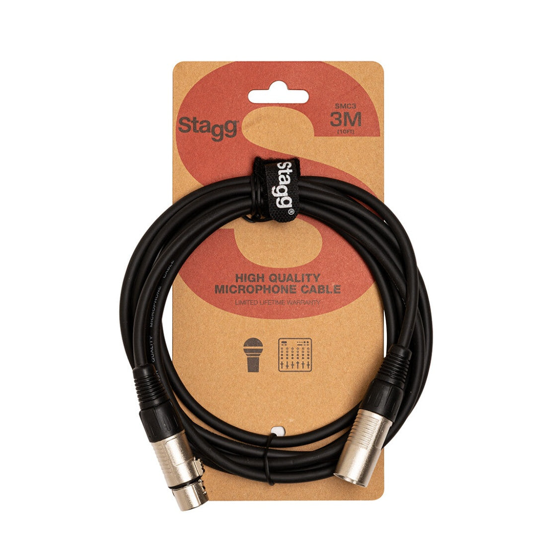 Stagg SMC3 3m XLR Male to Female Cable - Black 2