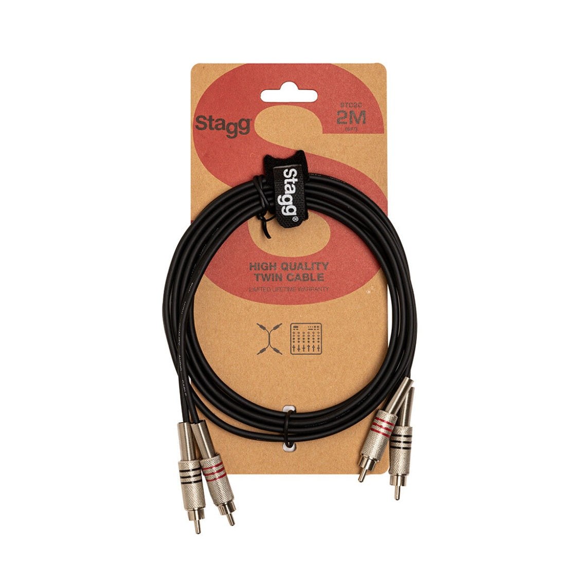 Stagg STC2C Twin RCA to RCA Cable - 2m/6ft 2