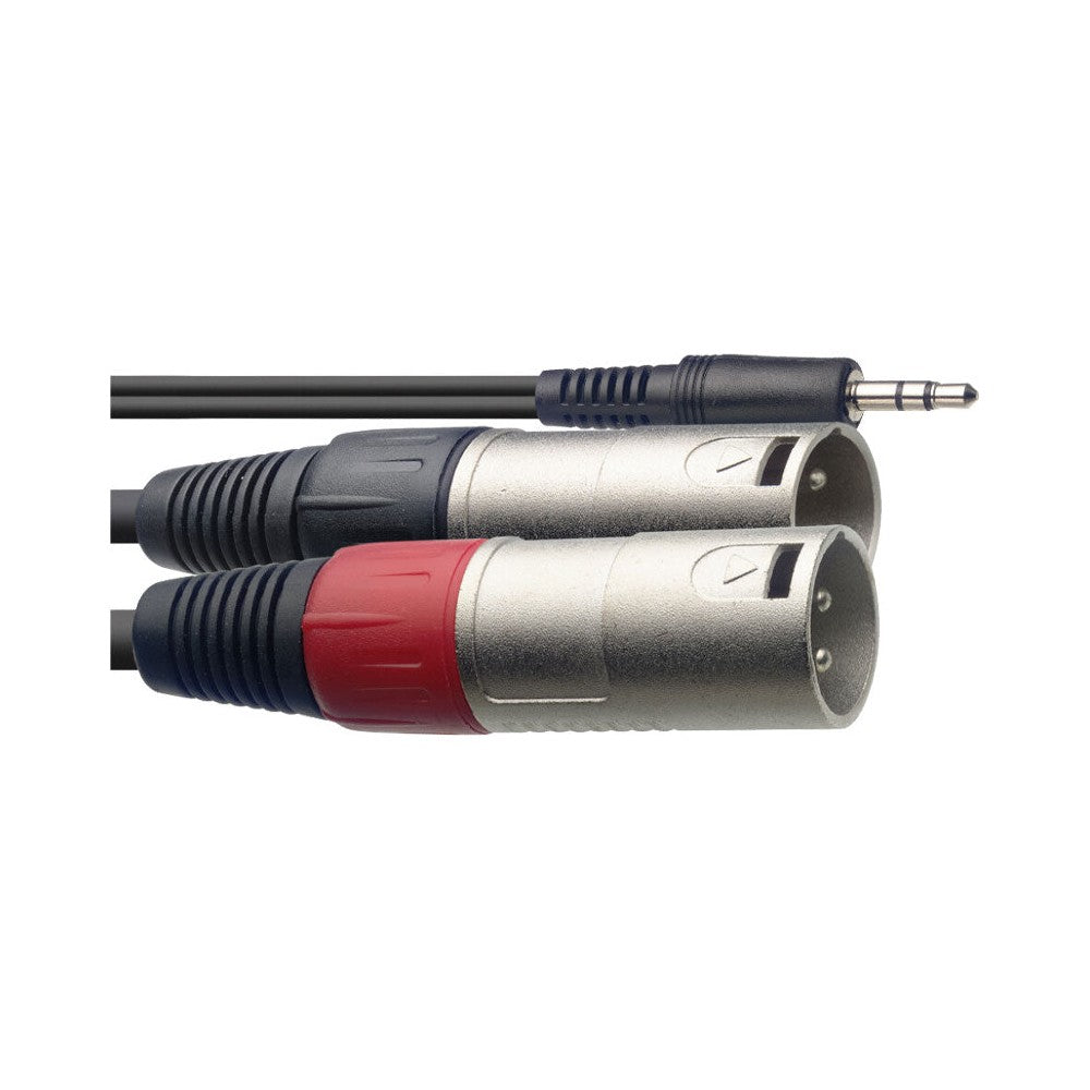 Stagg SYC2/MPSB2XM Stereo Mini Jack to Twin XLR Male Y-Splitter Cable — 2M 2