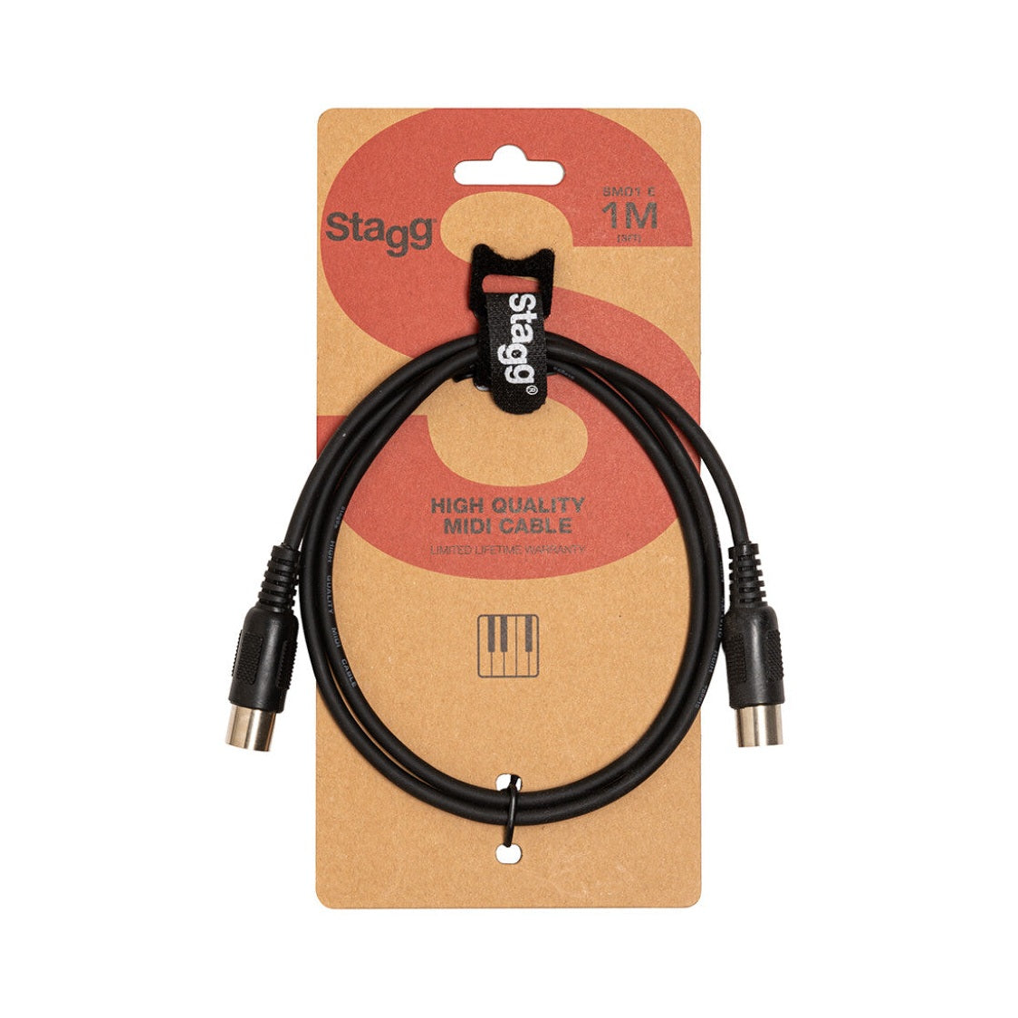 Stagg SMD1 E 5-Pin DIN MIDI Cable - 1m 2