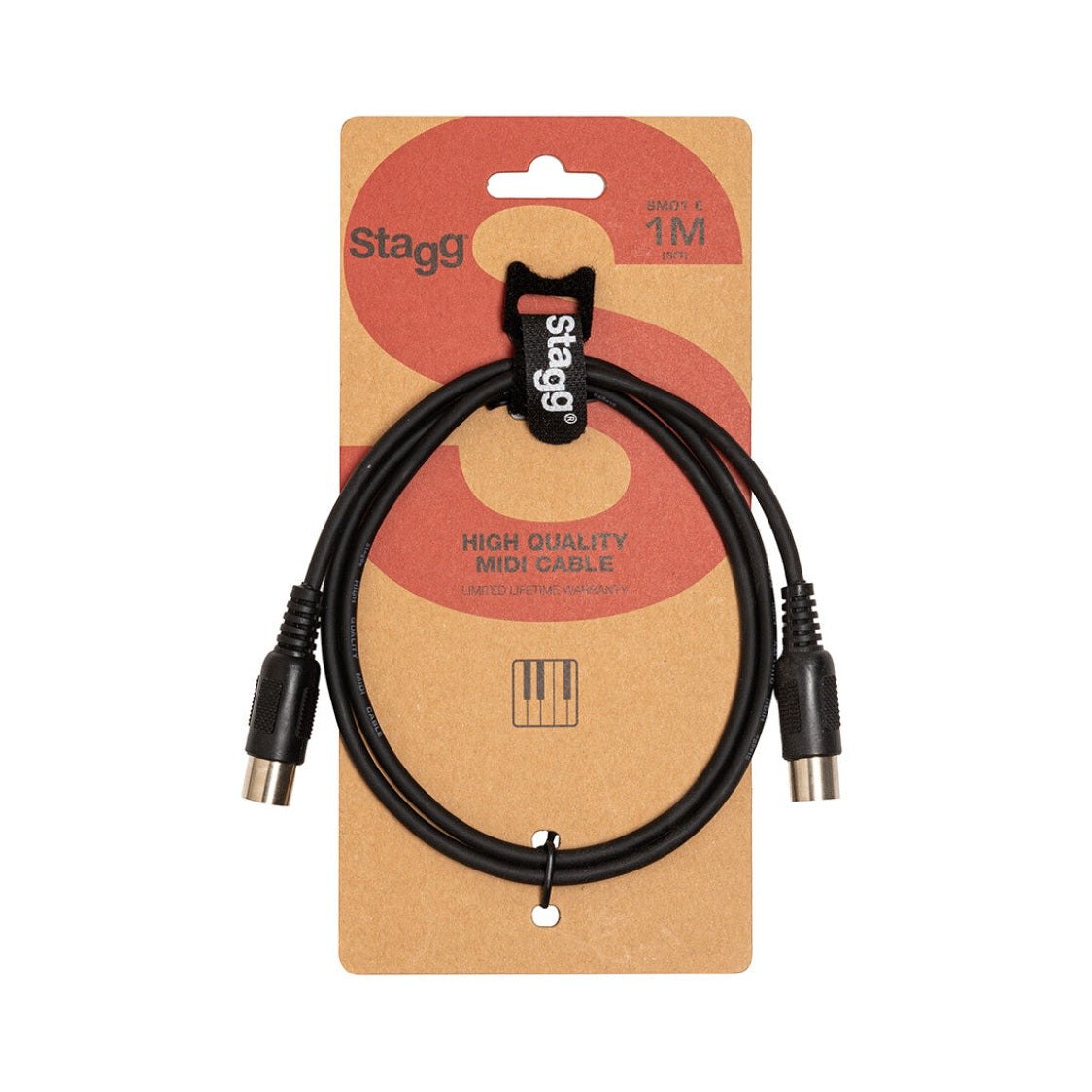 Stagg SMD1 E 5-Pin DIN MIDI Cable - 1m 2