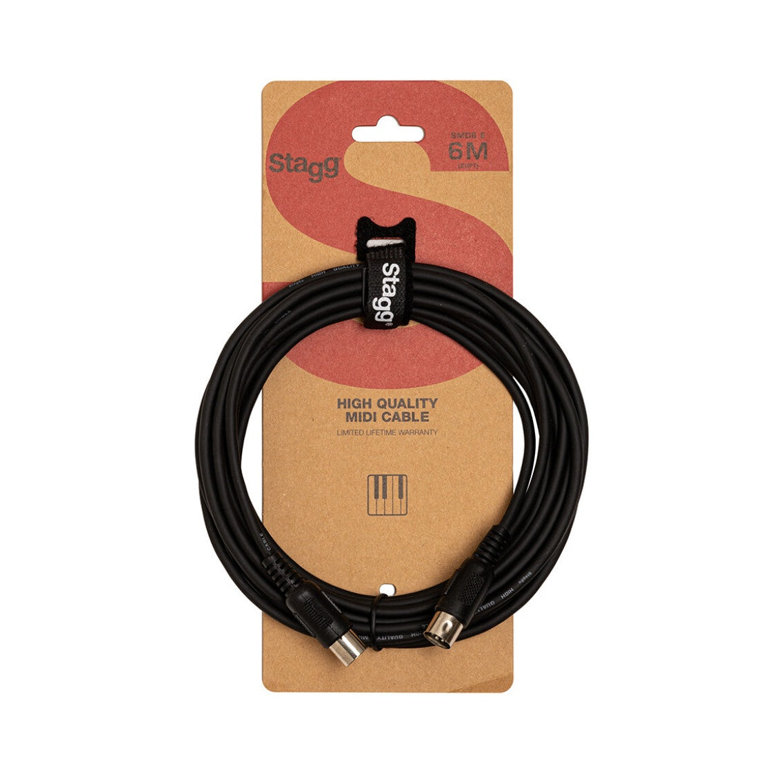 Stagg SMD6 E 5-Pin DIN MIDI Cable - 6m 2