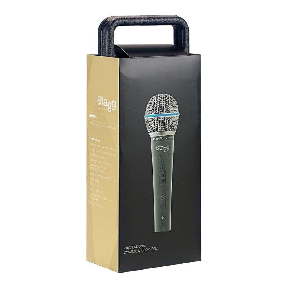 Stagg SDM60 - Professional Cardioid Dynamic Microphone With Lockable Switch & 5m XLR Cable 2