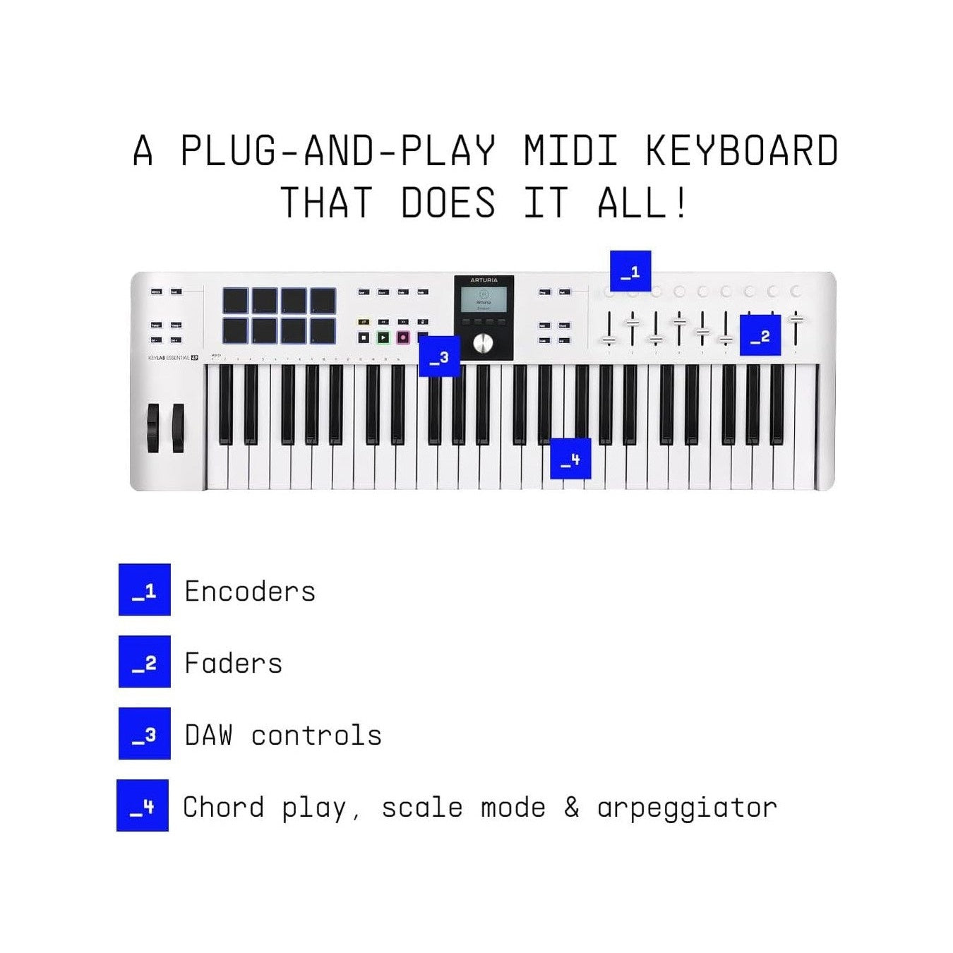 Arturia KeyLab 49 MK3 MIDI Keyboard Controller – White 5