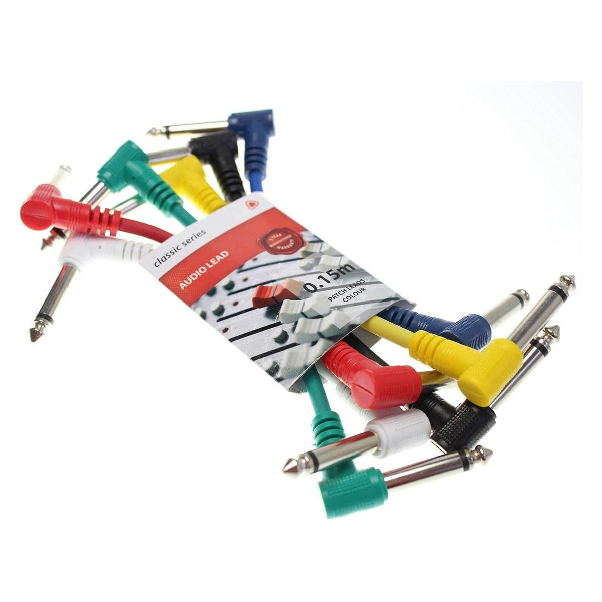 Chord Multi-Colour 0.15m Patch Cables – 6-Pack Guitar & Audio Leads 2