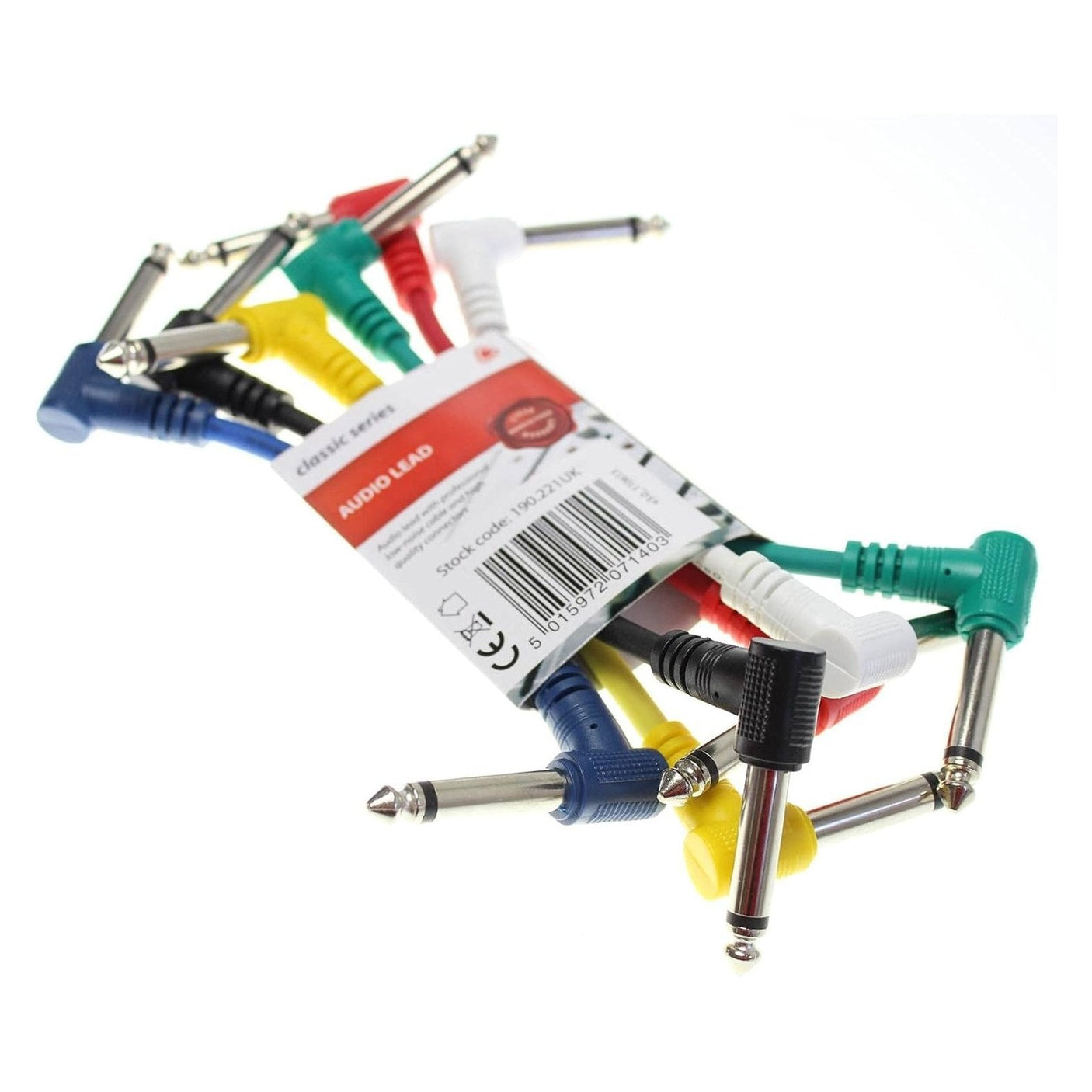 Chord Multi-Colour 0.15m Patch Cables – 6-Pack Guitar & Audio Leads 3