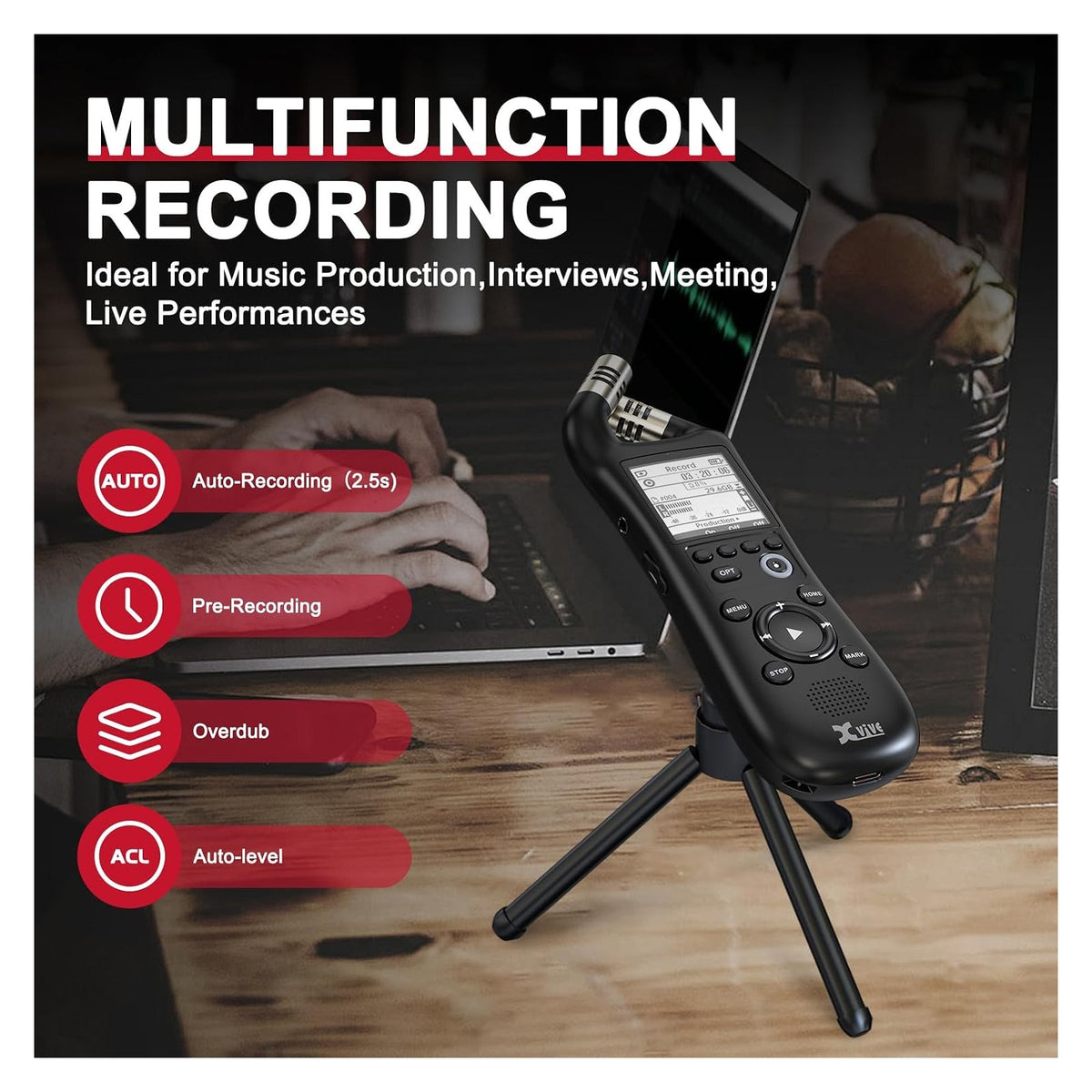 Xvive XV1-R Portable Stereo Recorder & USB Audio Interface 6