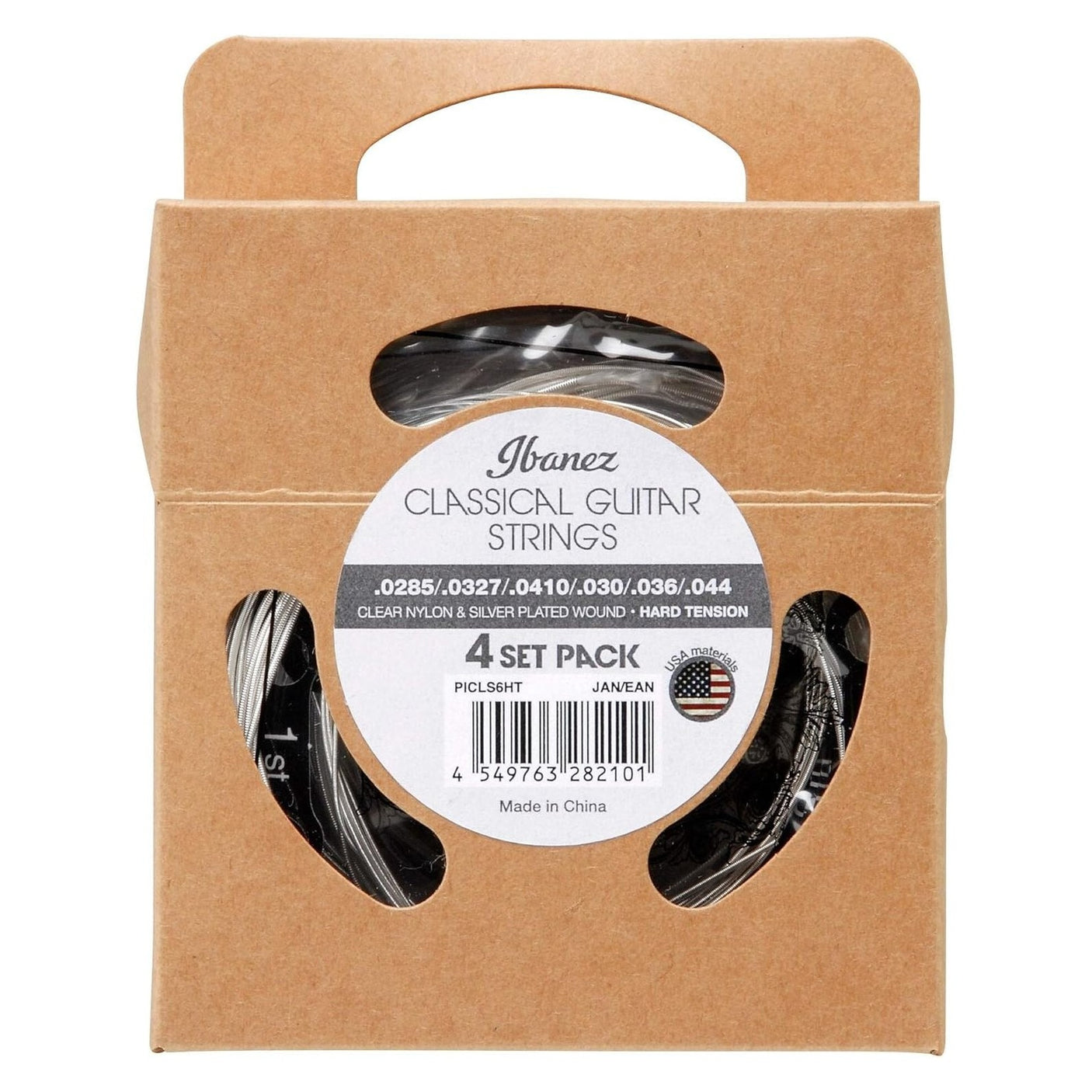 Ibanez PICLS6HT Classical Guitar Strings — Hard Tension, Clear Nylon Trebles, Silver Wound Bass 4-Pack Copy 1