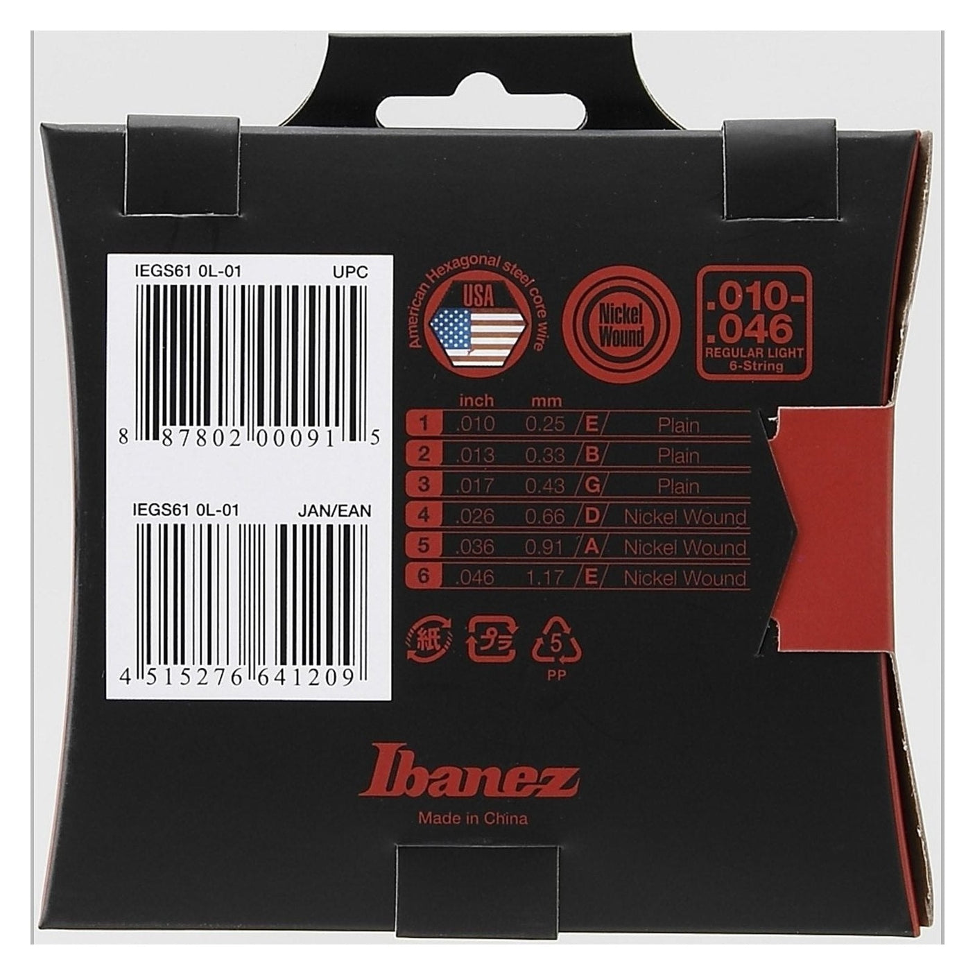 Ibanez IEGS61 Electric Guitar Strings Regular Light Gauge, Silver 2