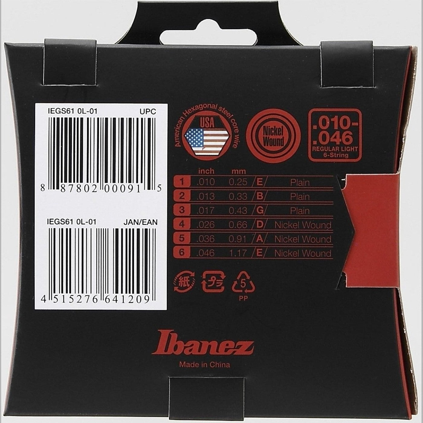 Ibanez IEGS61 Electric Guitar Strings Regular Light Gauge, Silver 2