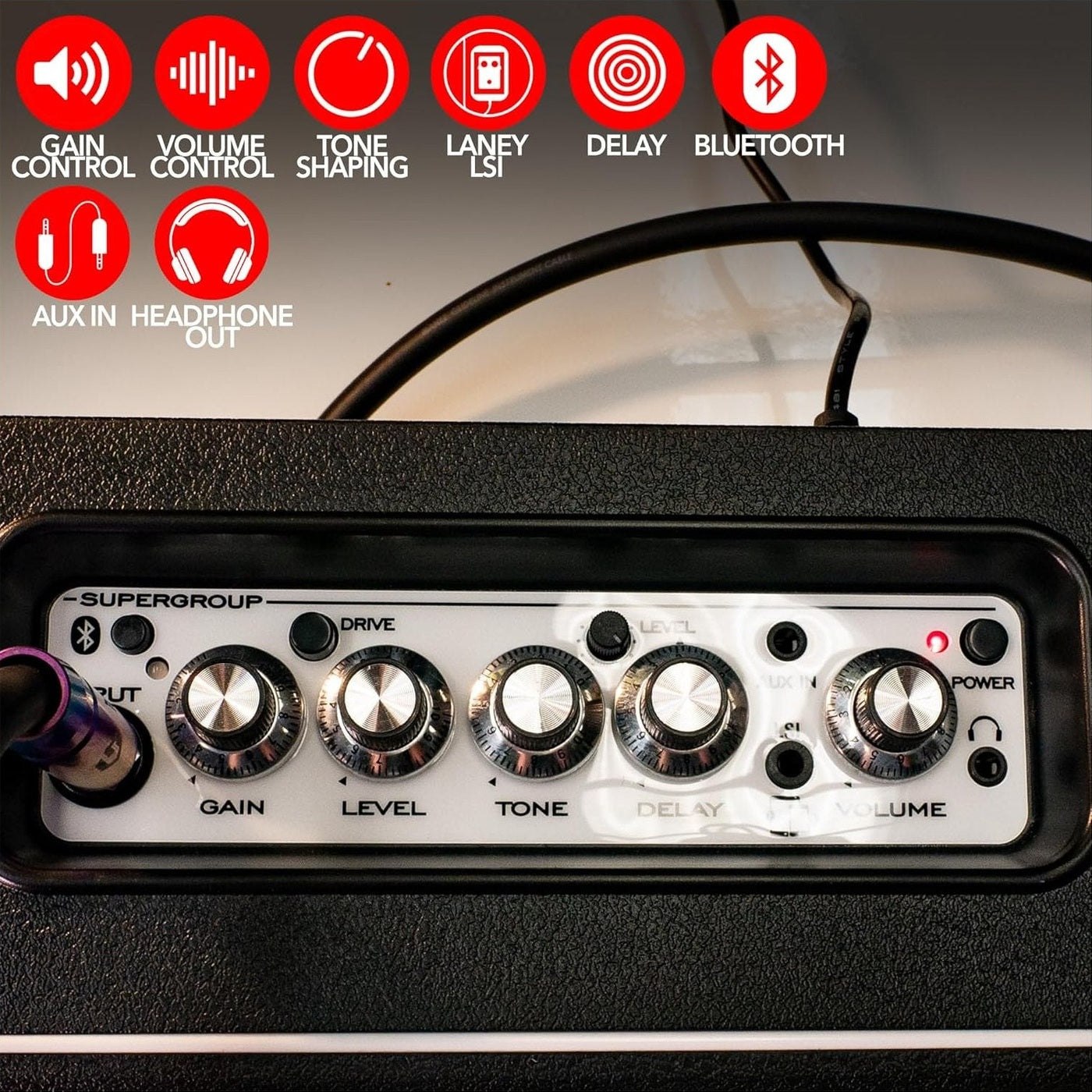 Laney MINI-STB-SUPERG-2 - Battery Powered Bluetooth Practice Guitar Amplifier 3
