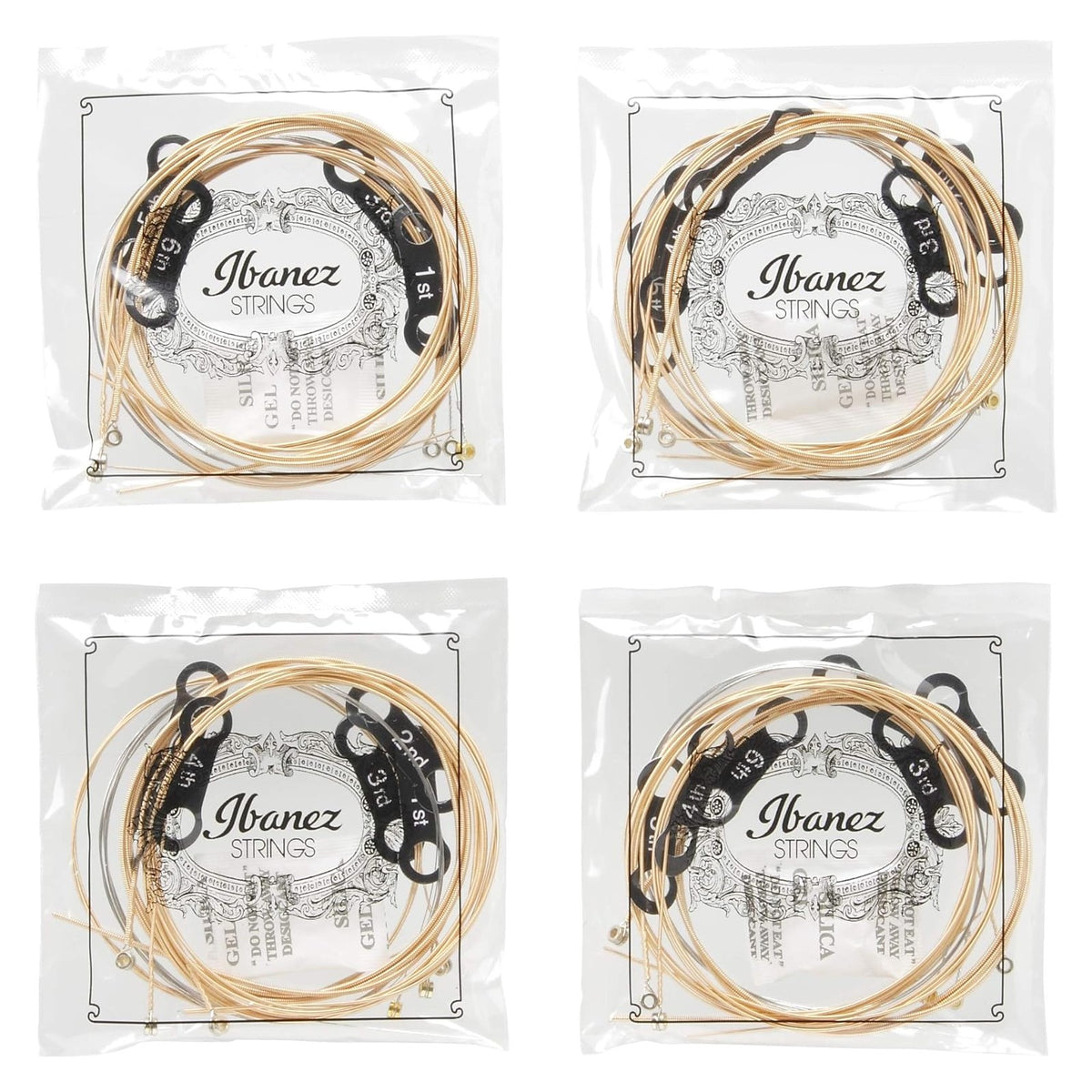 Ibanez PIACSP6 Coated Phosphor Bronze Acoustic Guitar Strings — Light, 6-String, .012-.053 4-Pack 3